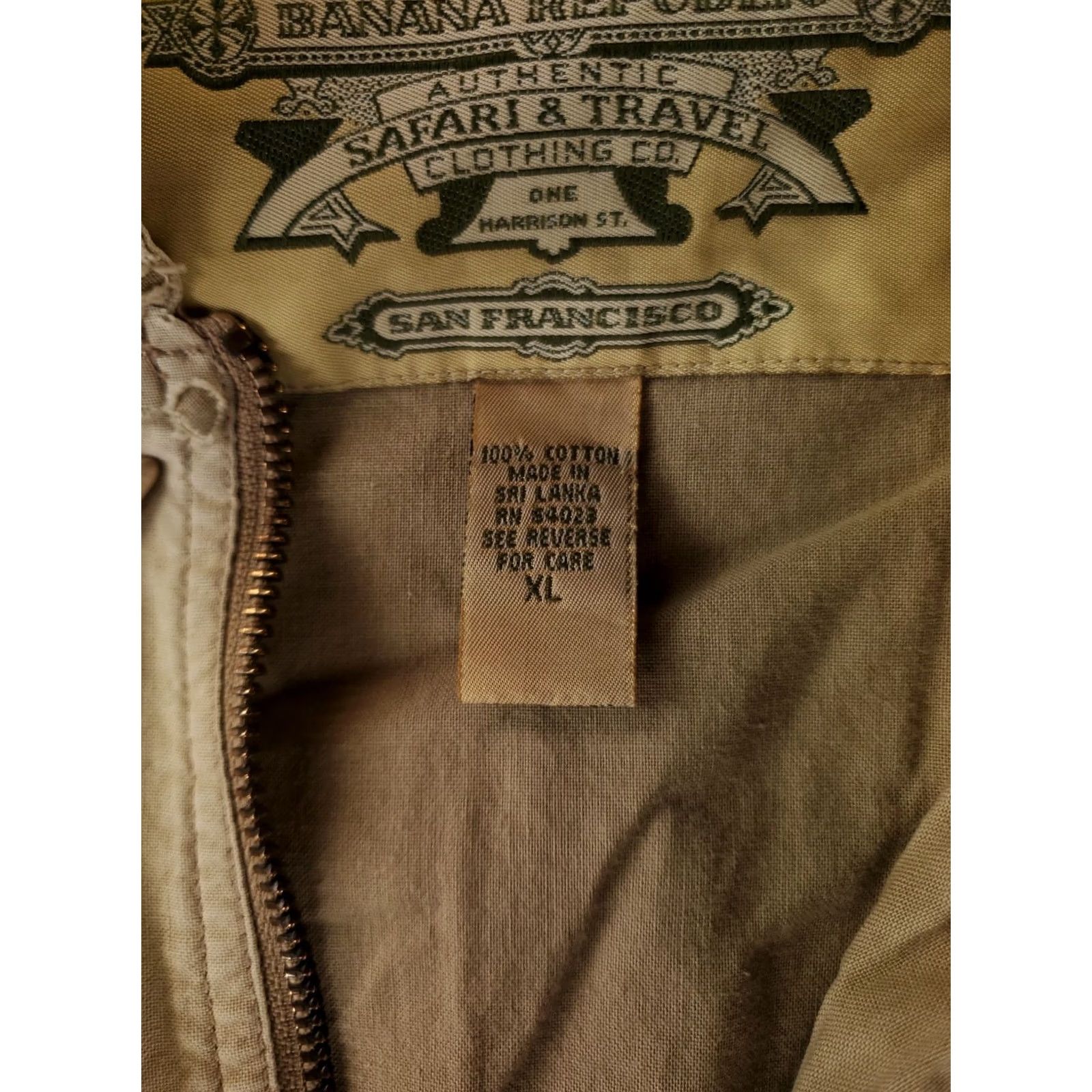 Banana Republic VINTAGE Banana Republic Vest Safari Full Zip Tan Beige Mens XL 90s Safari Beige Size US XL / EU 56 / 4 - 4 Thumbnail
