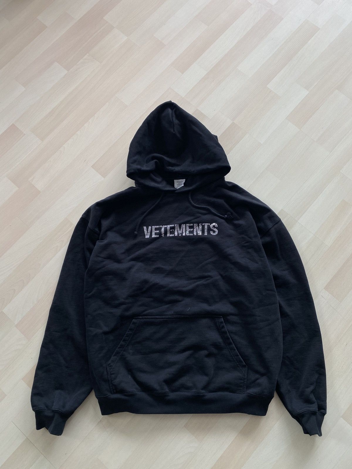 Vetements Rhinestones Logo Dense Hoodie