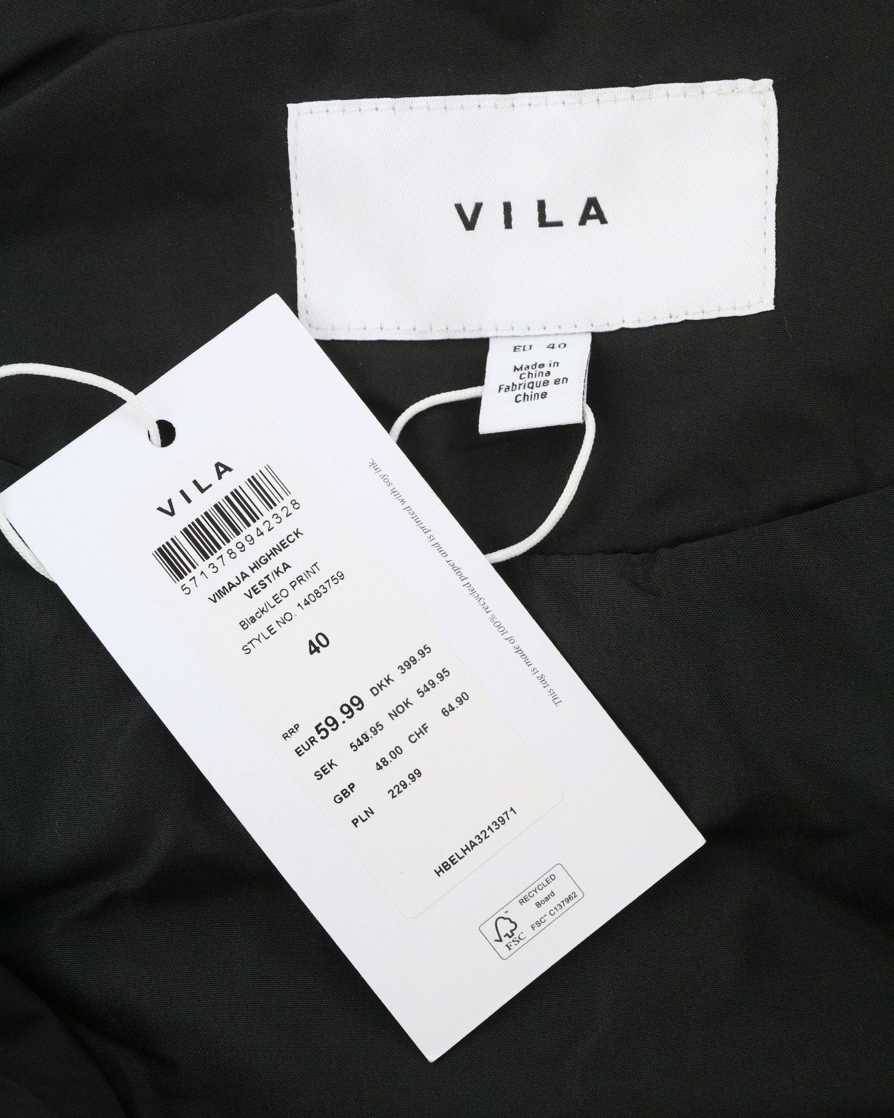 Other MAJA HIGH NECK EU40 Black Leopard Quilted Padded 88060 Size L / US 10 / IT 46 - 10 Thumbnail