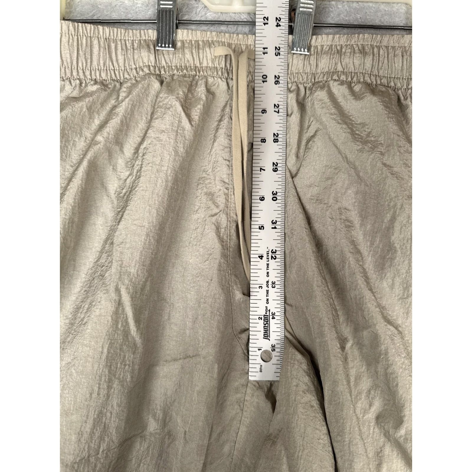Athleta Athleta Womens Medium Beige Track Pants with Side Stripe Nylon Elastic Waist Joggers Size 32" / US 10 / IT 46 - 7 Thumbnail