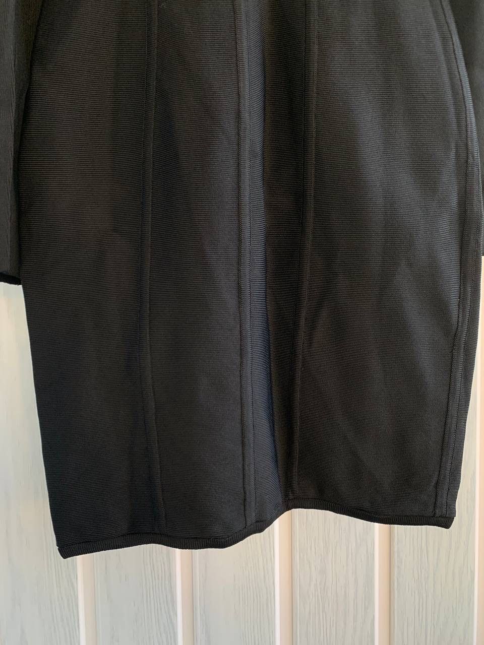 Herve Leger Vintage 1990s Herve Leger Black Viscose Rayon Bodycon Dress Size M / US 6-8 / IT 42-44 - 13 Thumbnail