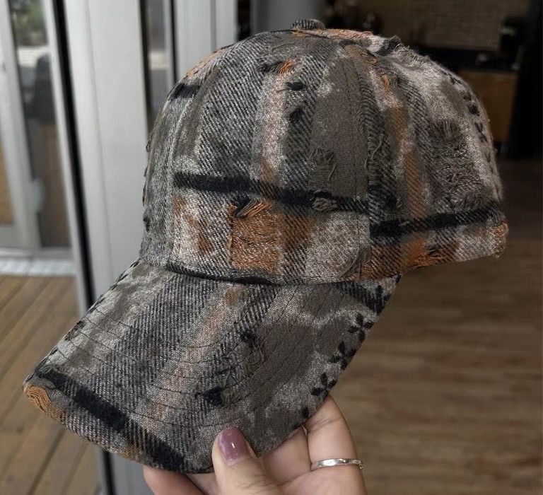 Japanese Brand Streetwear retro punk vintage distressed raw plaid check cap Size ONE SIZE - 7 Thumbnail