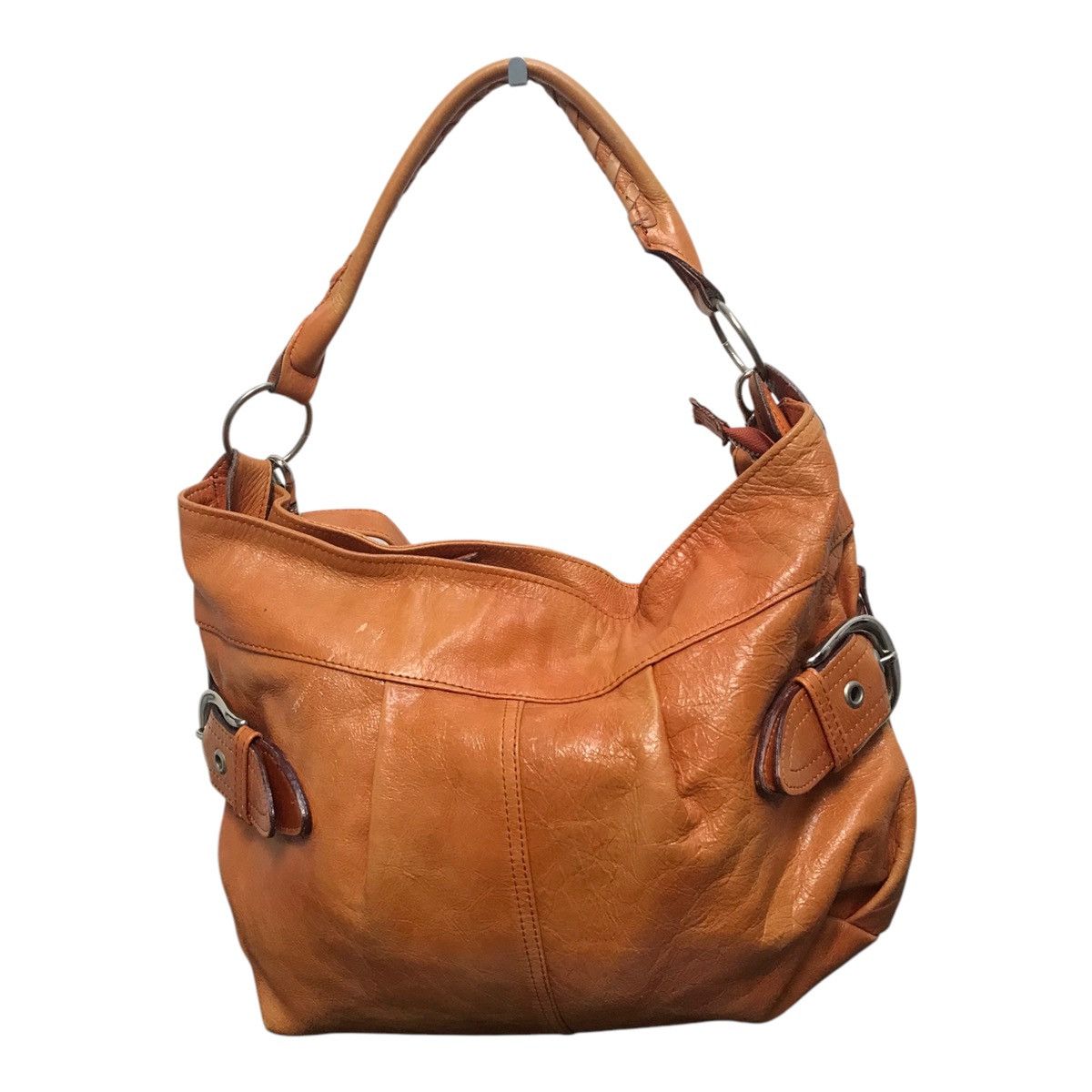Japanese Brand × Leather Japanese 2 way Leather Orange Handbag/SlingBag Size ONE SIZE - 4 Thumbnail