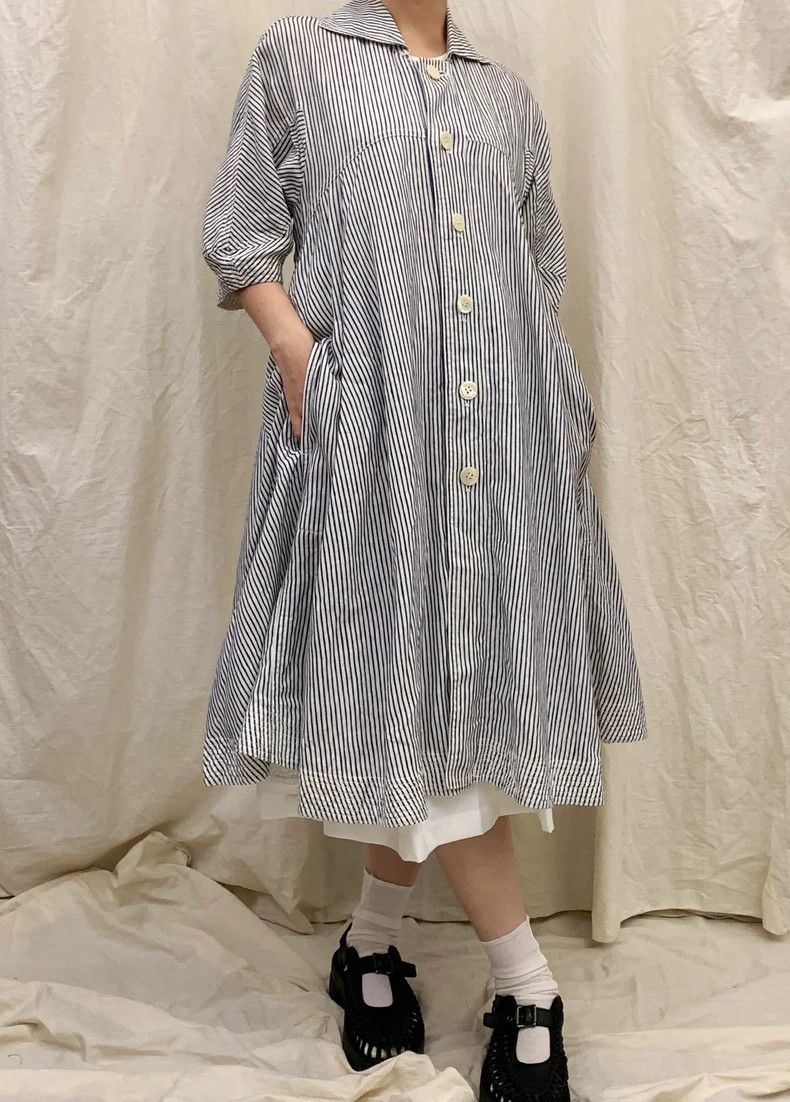 Comme des Garcons Comme Des Garcons Junya Watanabe Blue and White Stripe Nav Size XS / US 0-2 / IT 36-38 - 6 Thumbnail