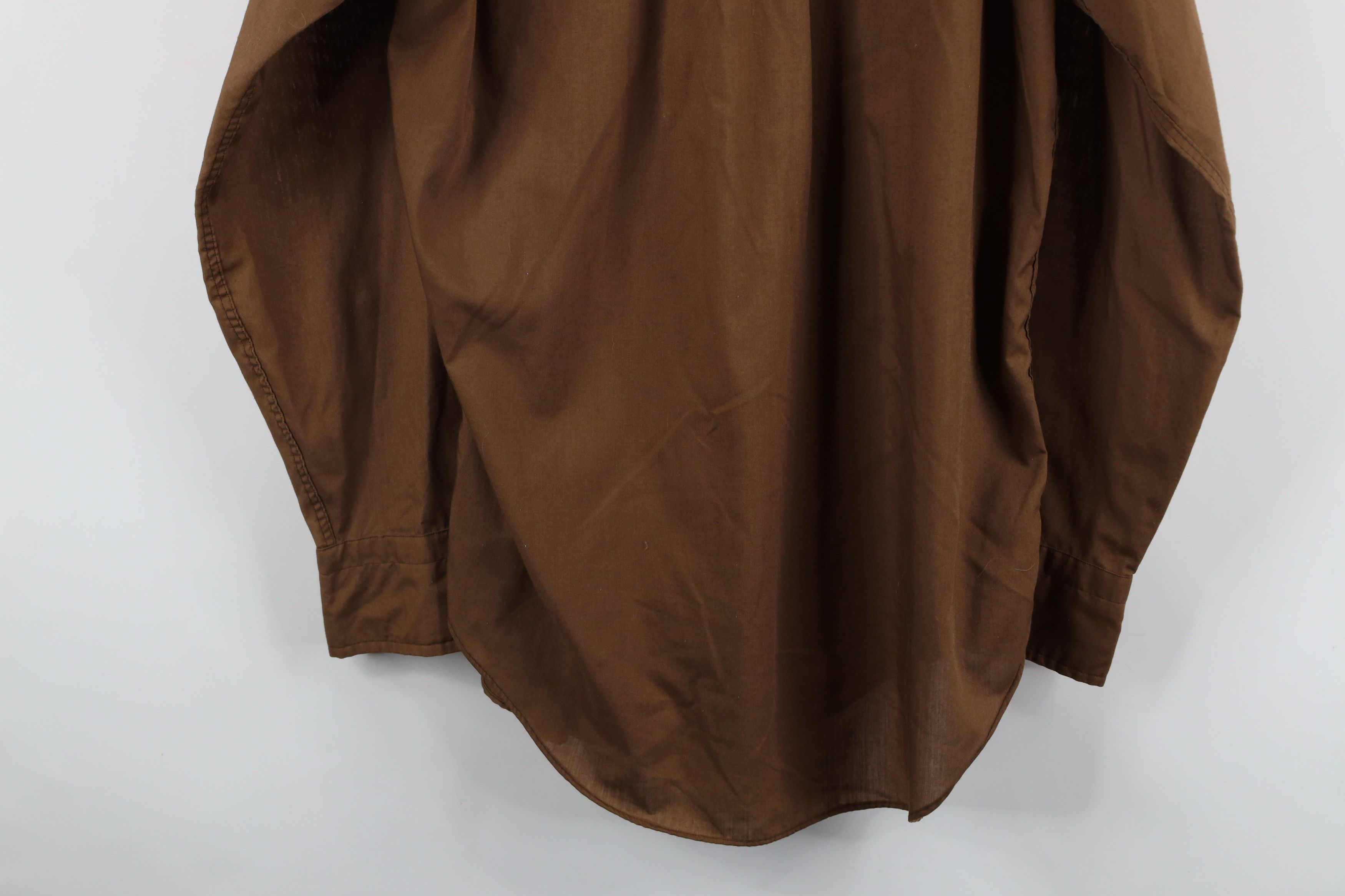 Vintage Vintage 60s 70s Streetwear Collared Button Shirt Brown USA Size US L / EU 52-54 / 3 - 12 Thumbnail