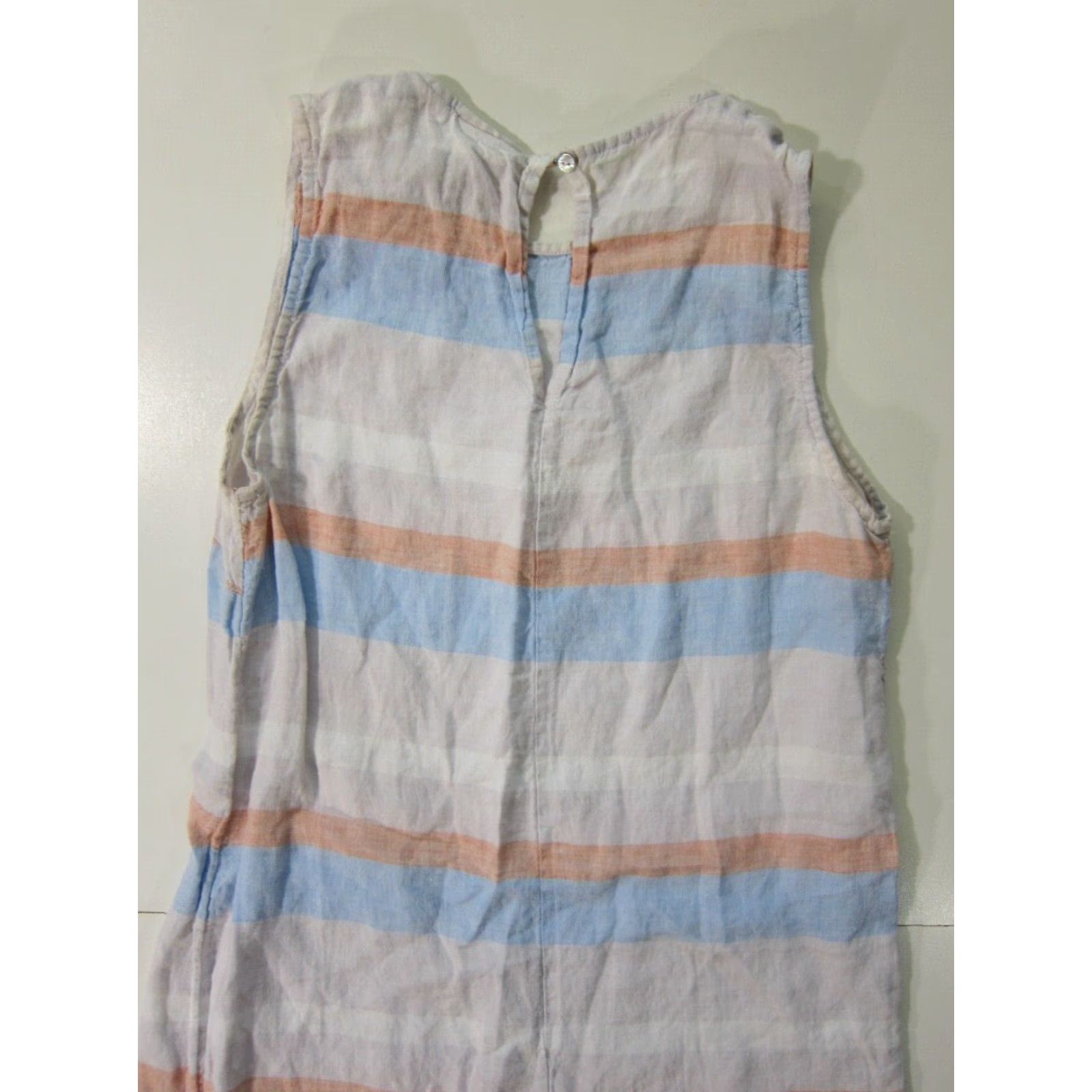 Cynthia Rowley Cynthia Rowley 100% Linen Blue Stripe Sleeveless Tunic Sheath Dress Women 6 Size M / US 6-8 / IT 42-44 - 6 Thumbnail