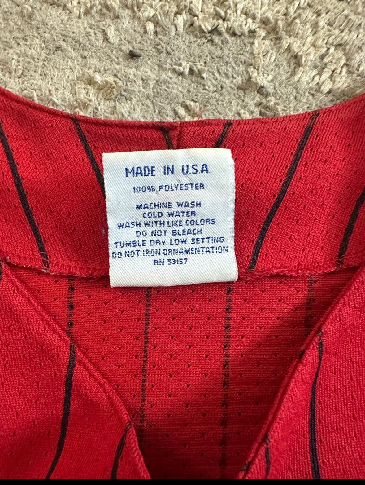 Majestic Vintage Majestic Atlanta Braves Red Pin Stripe Jersey 90s XL Size US XL / EU 56 / 4 - 6 Thumbnail