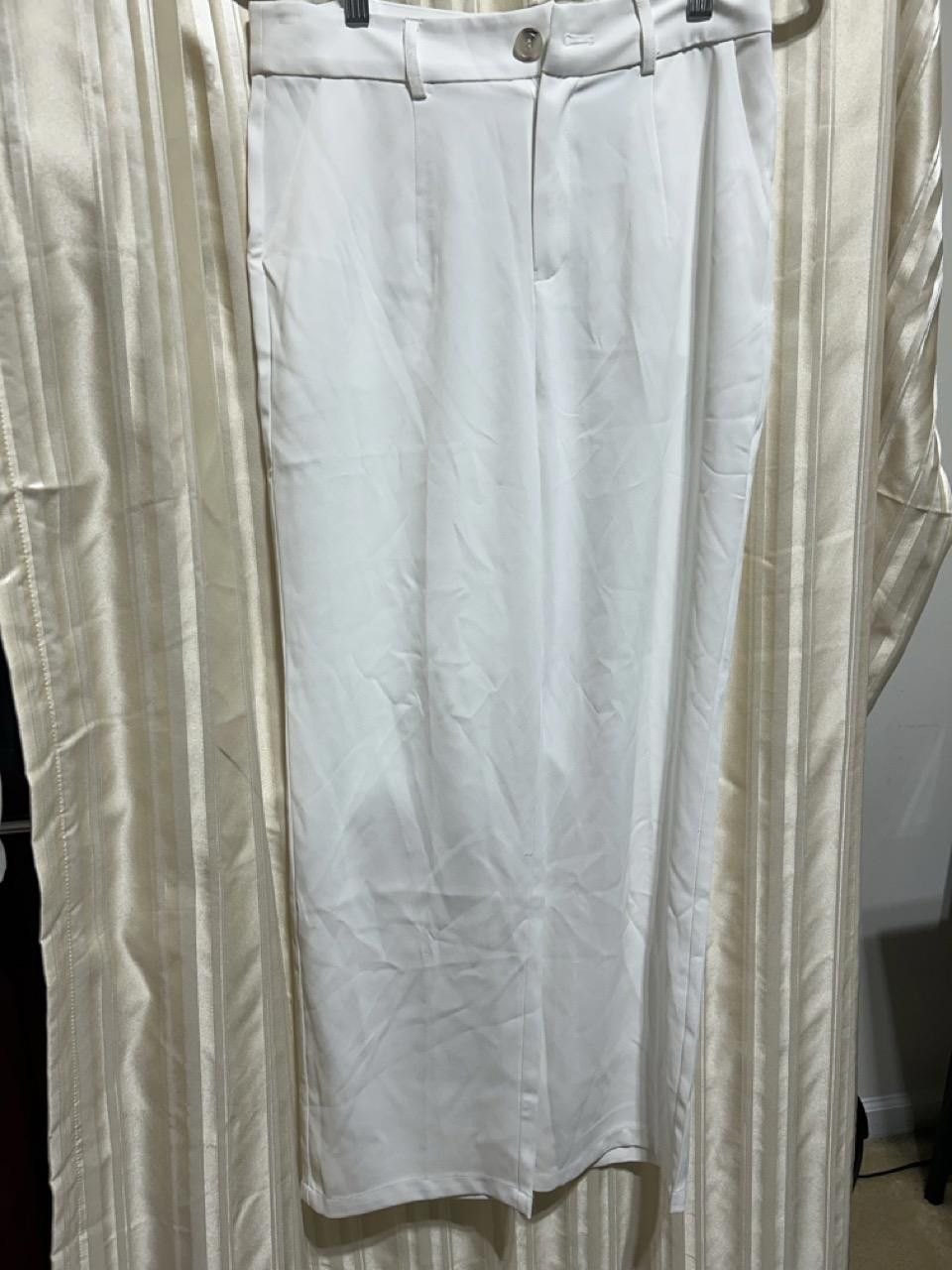 Designer Women's White High-Waisted Trousers - Size S Size 28" / US 6 / IT 42 - 1 Thumbnail