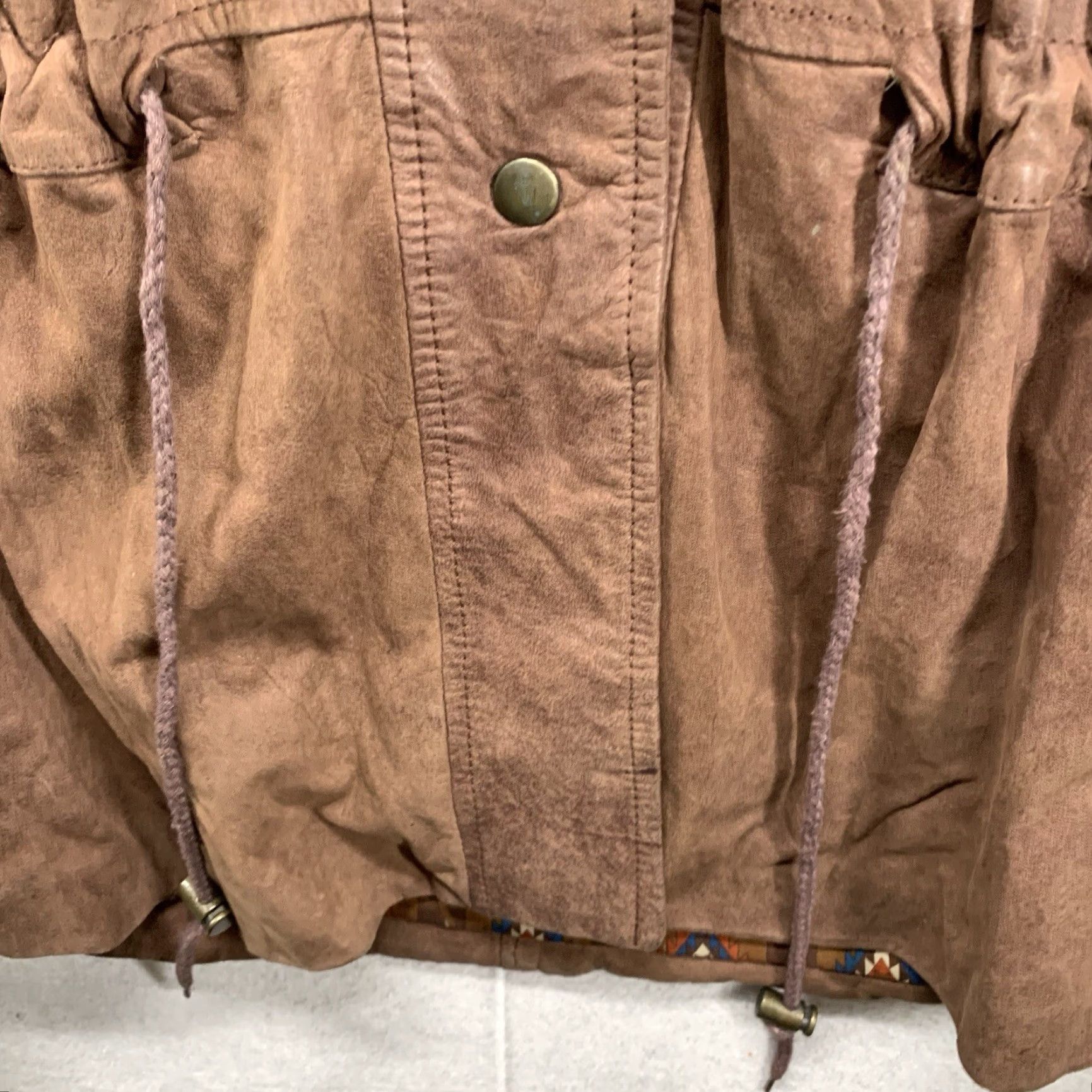 Vintage VINTAGE Adventure Bound Leather Hooded Trench Coat Large Women Brown Solid Mid-Length Full Zip Pockets All Seasons 90s Western Theme Mens? Size L / US 10 / IT 46 - 7 Thumbnail