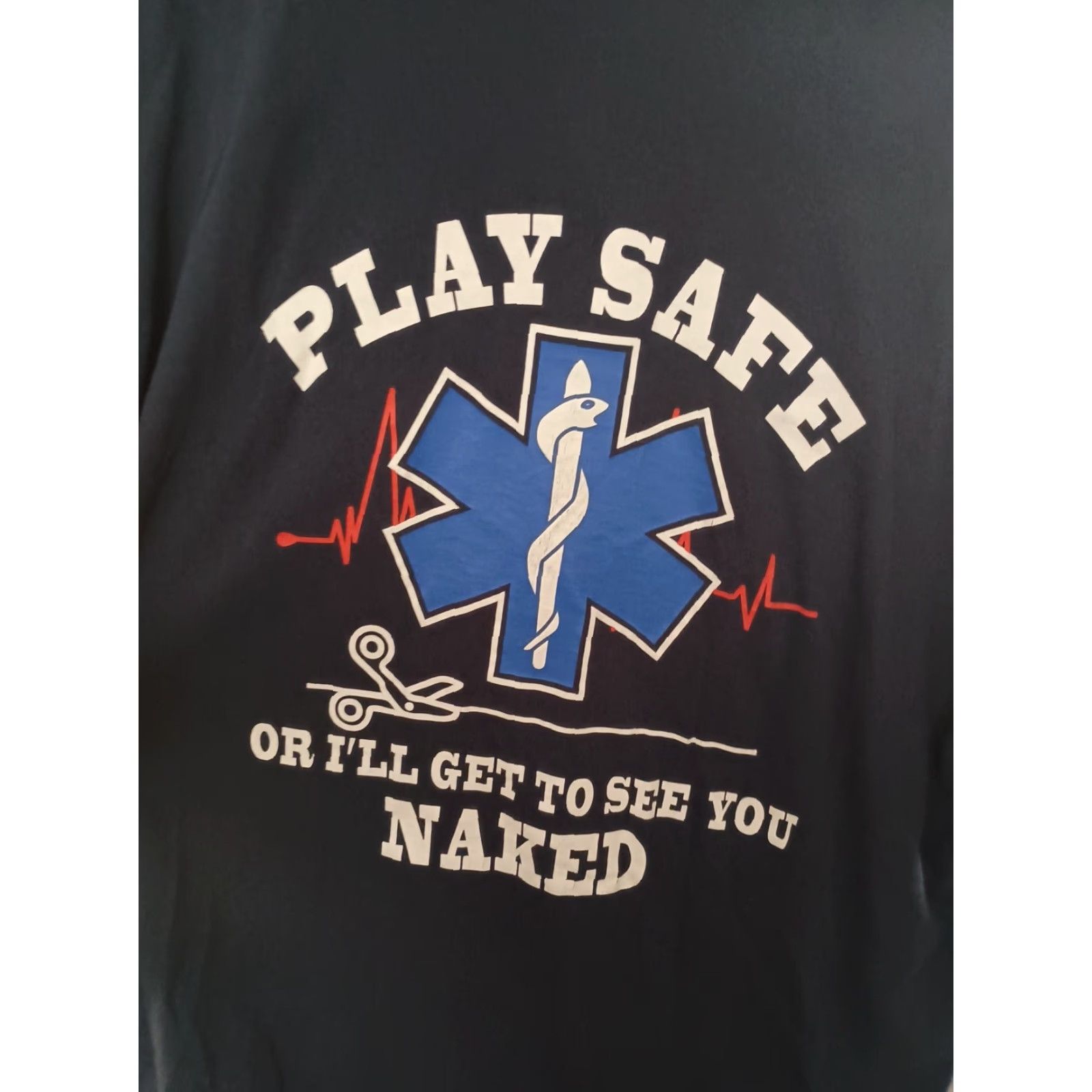 Gildan VINTAGE EMT Paramedic T-shirt Funny See You Naked EMS 2XL Mens Blue Gildan Stock 2XL EMS Funny See You Naked Size US XXL / EU 58 / 5 - 4 Thumbnail