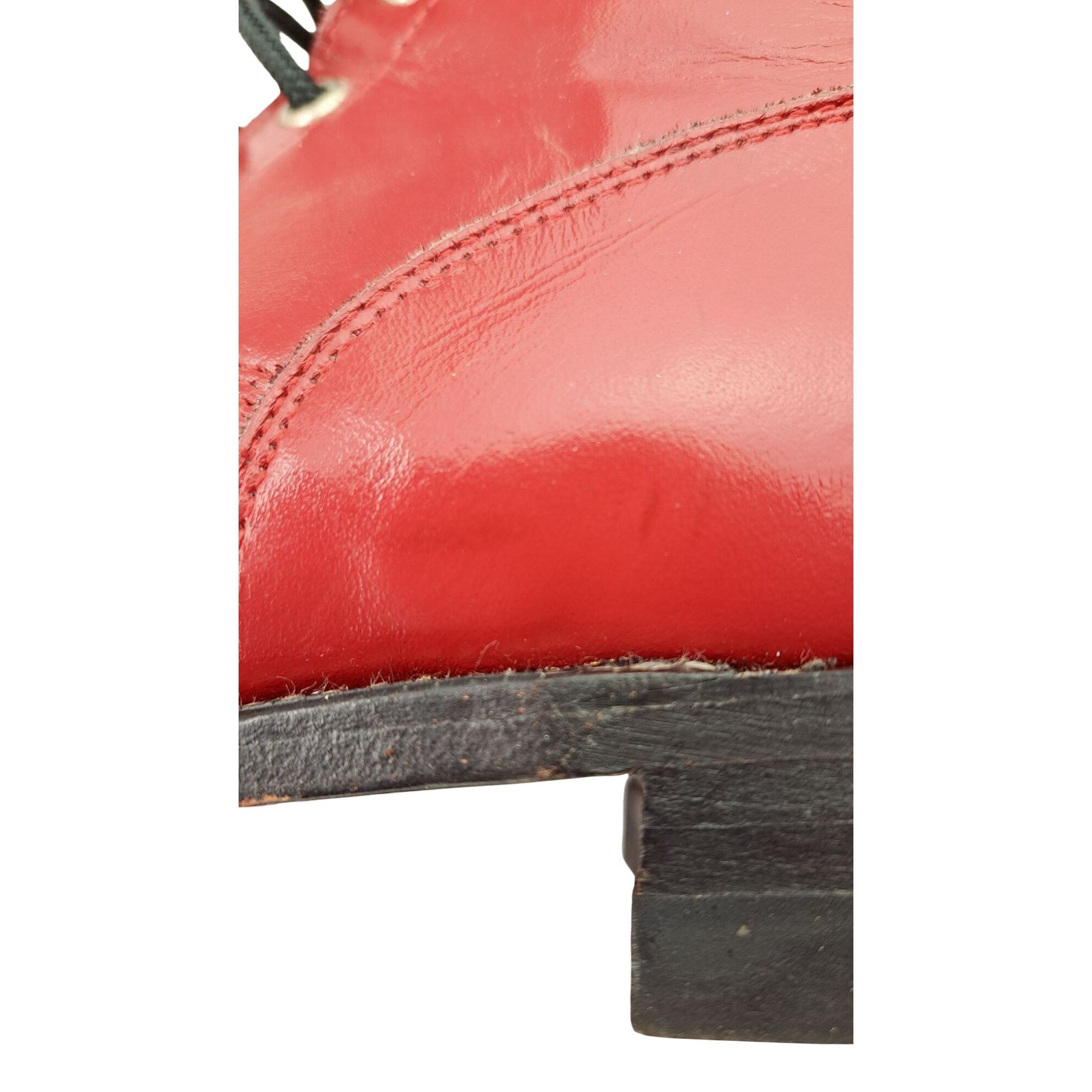Justin Justin Women Red Leather Lace Up Roper Boots Size 5C Kiltie Size US 5 / IT 35 - 17 Thumbnail
