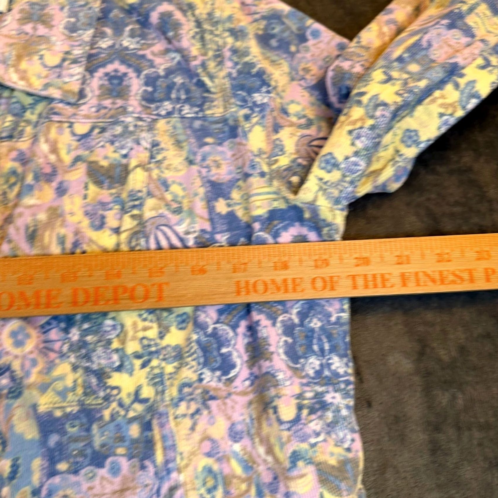 Vintage Christopher & Banks Jacket Womens Large Blue Yellow Paisley Corduroy Stretch Button Front Collared Pockets Short Length Size L / US 10 / IT 46 - 7 Thumbnail