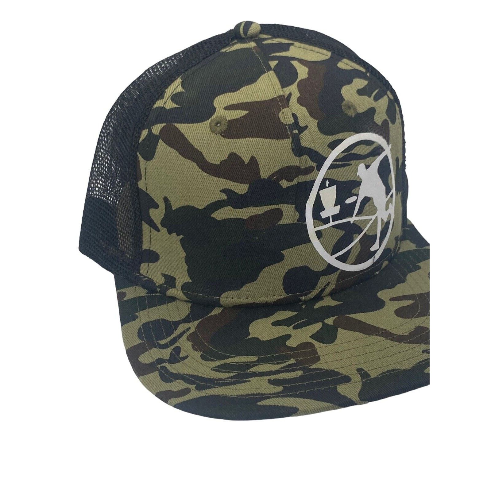 DISCOVERED Disc Golf THROWING DISC MAN CAMO Hat Trucker Cap Snap Back Size ONE SIZE - 4 Thumbnail