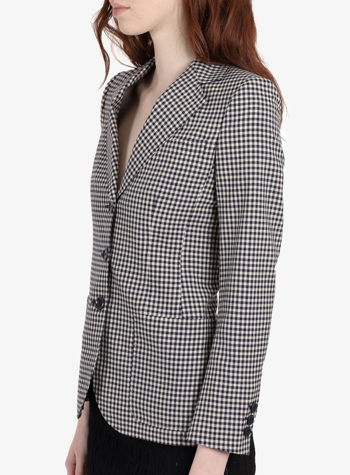Moschino Blue/White Plaid Blazer Size S / US 4 / IT 40 - 2 Thumbnail