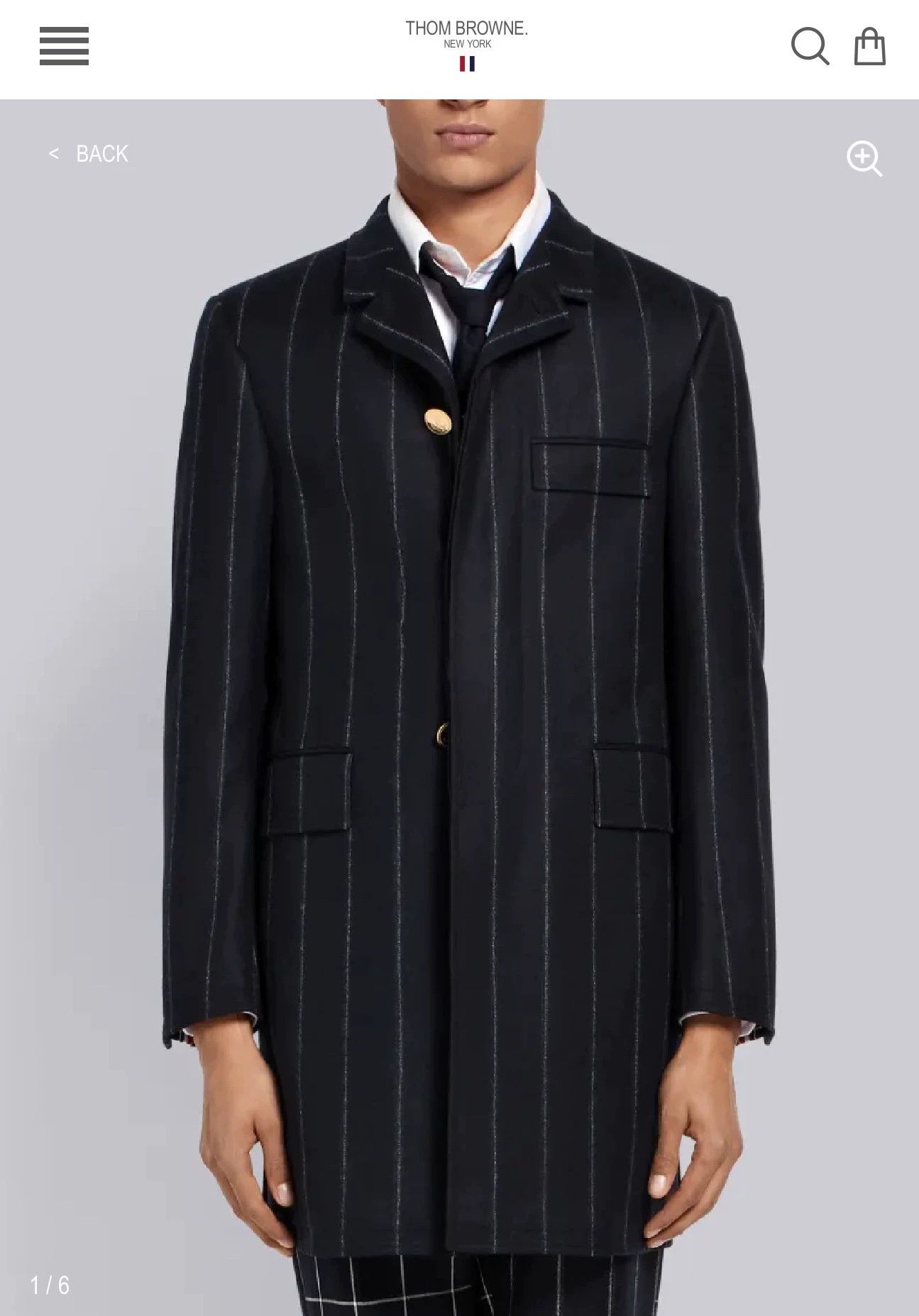 Thom Browne Thom Browne Navy Stripe Wool Flannel Chesterfield Coat 0 Size US S / EU 44-46 / 1 - 7 Thumbnail