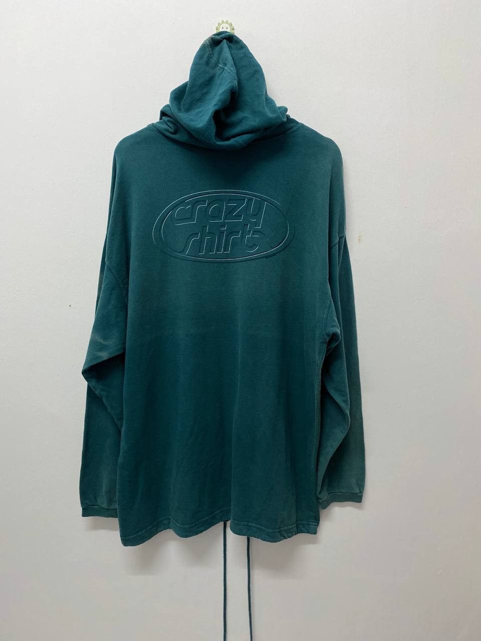 image of Crazy Shirts x Made In USA Vintage Crazy Shirt Hoody Big Logo Back Sunfaded in Green (Size Large)