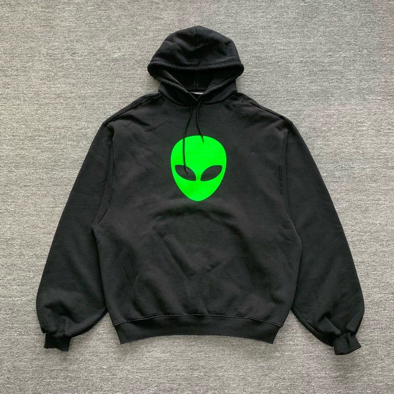 Balenciaga Balenciaga Black Alien Hoodie Hoodie Size US XXS / EU 40 - 1 Thumbnail