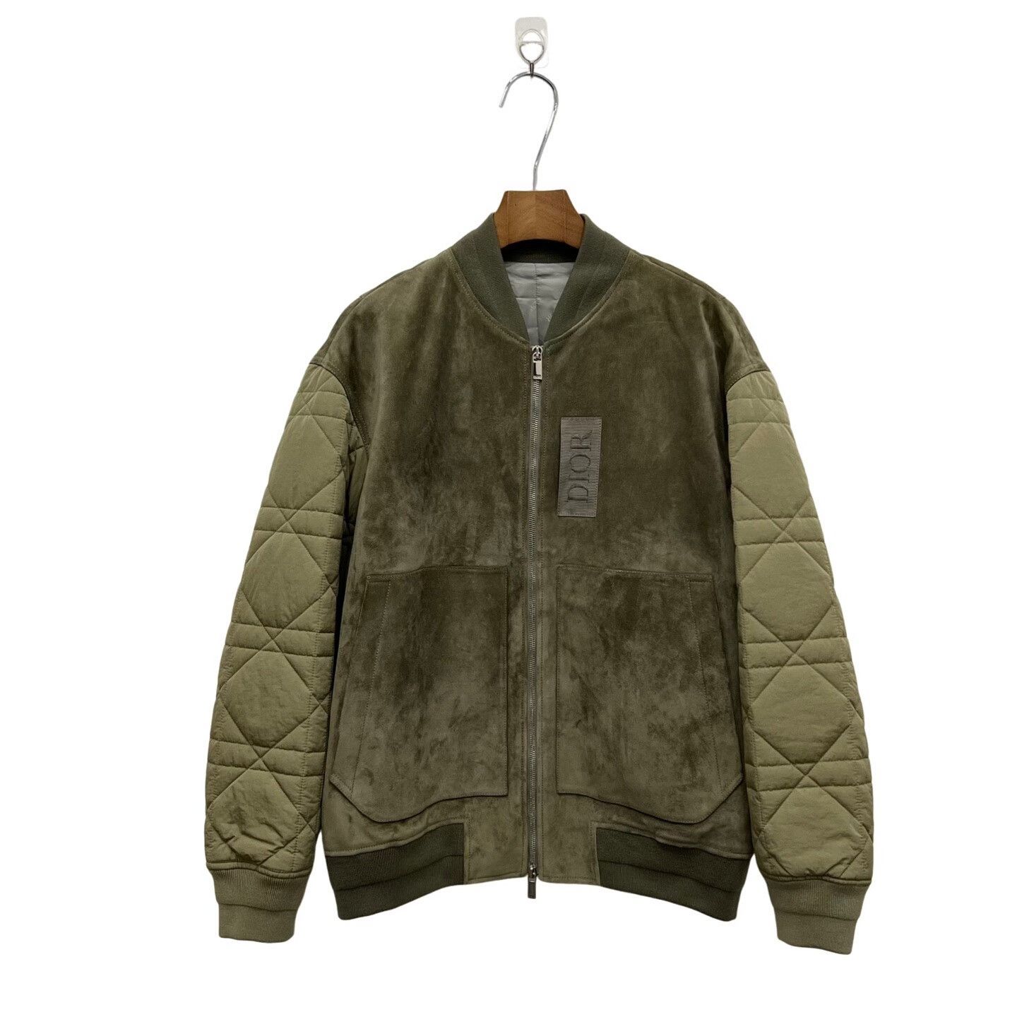 dior suede patchwork logo bomber jacket