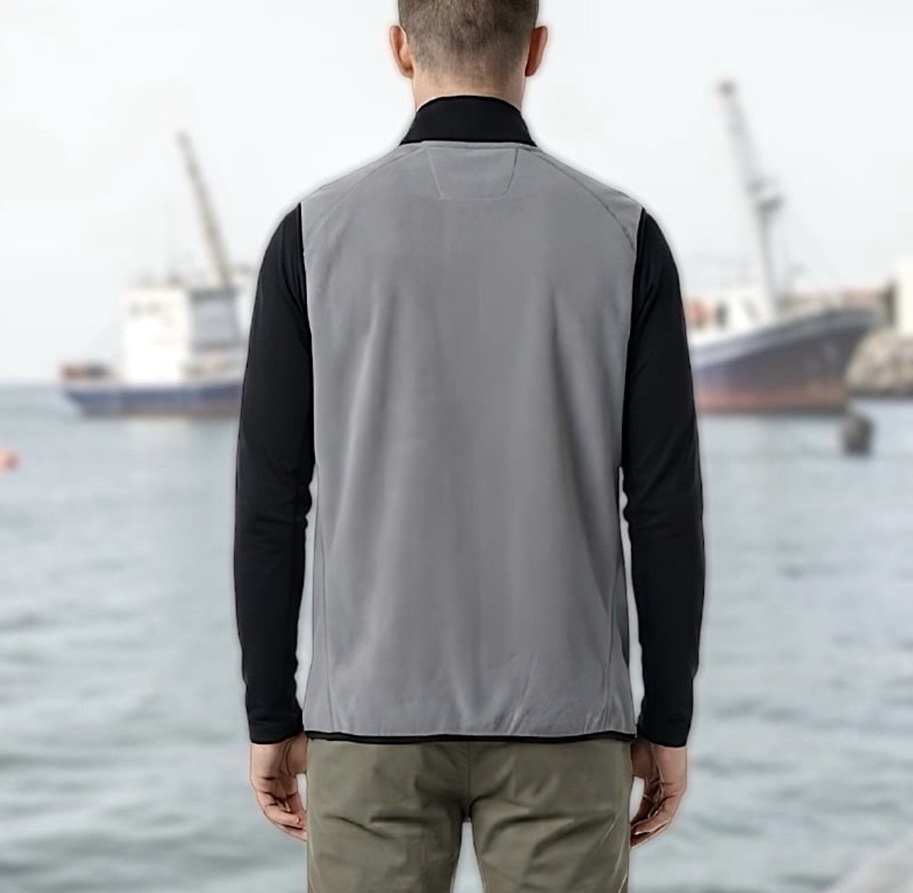 Other Huk Men’s Coastline Fleece Grey Black Vest Sz L Size US L / EU 52-54 / 3 - 3 Thumbnail