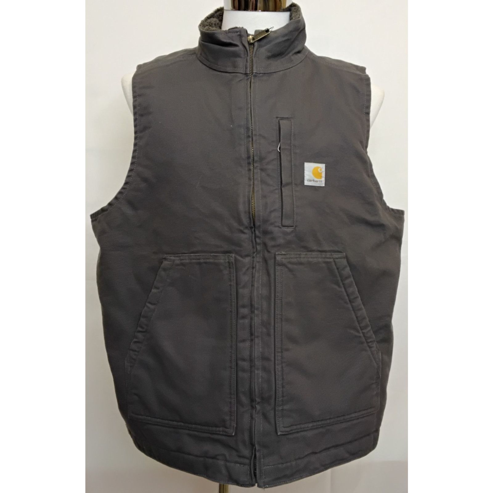 Carhartt Carhartt Canvas Duck Fleece Lined Vest Men's L Gray NWT Size US L / EU 52-54 / 3 - 2 Thumbnail
