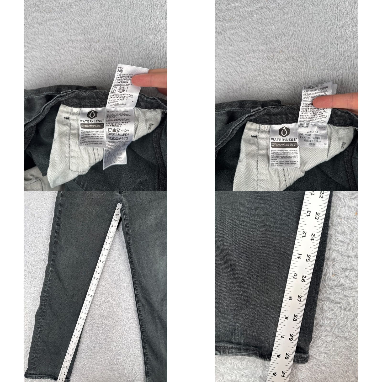 Levi's Levi's 541 Jeans Black Denim 36x34 Button Fly 5-Pocket Cotton Straight Regular Mens Pants Jeans Size US 36 / EU 52 - 8 Thumbnail