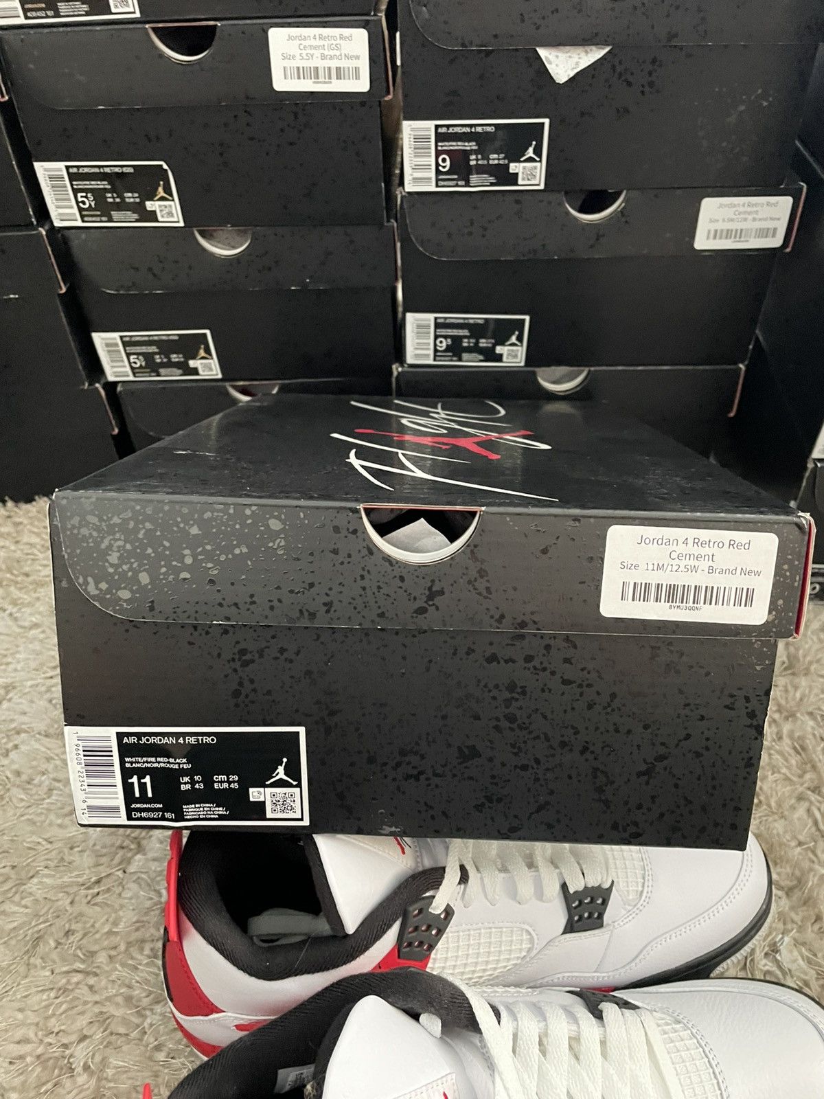 Jordan Brand Jordan 4 Red Cement Size US 11 / EU 44 - 9 Thumbnail