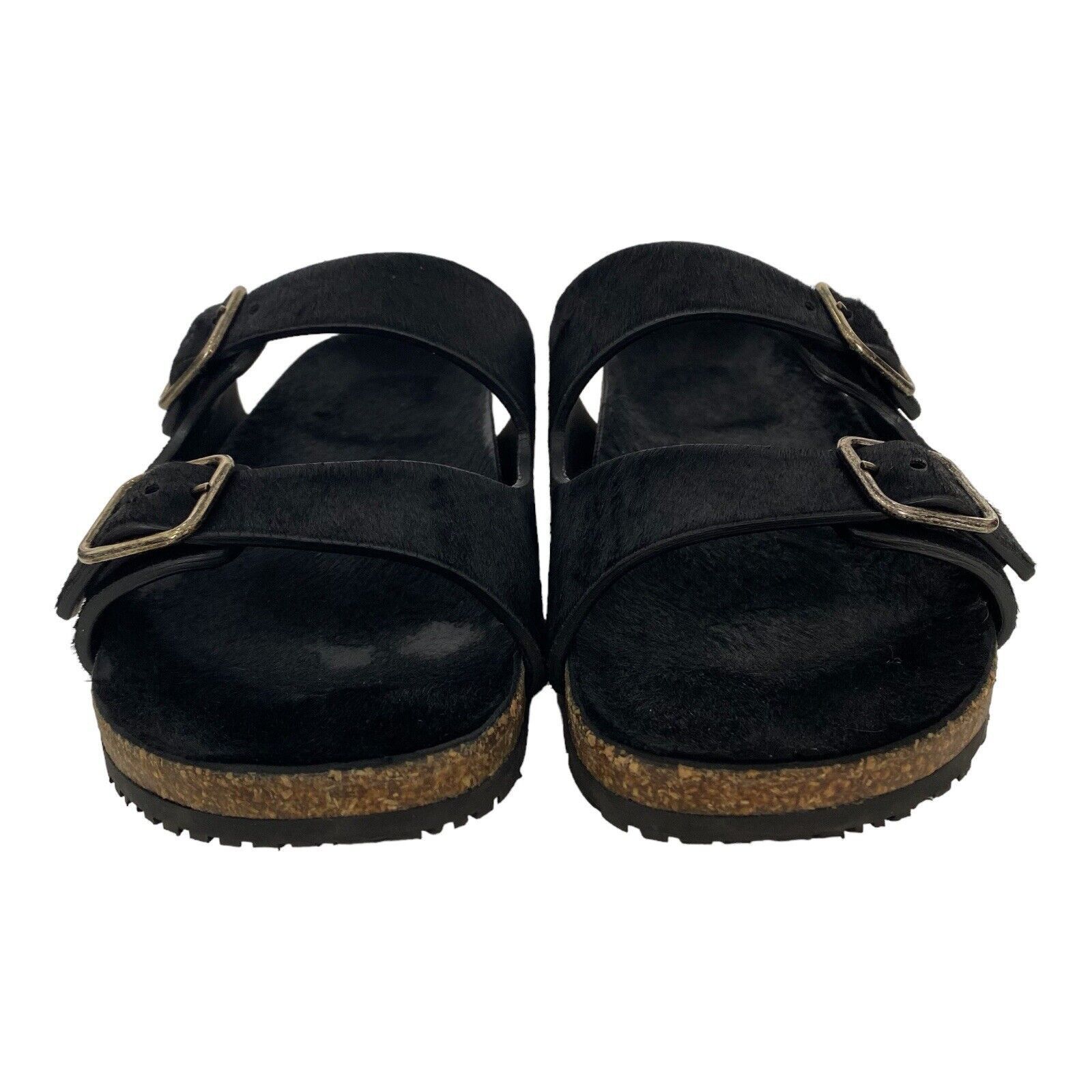 Saint Laurent Paris $795 Unisex Black Calf Hair Jimmy Sandal Slide EU 42 Size US 9 / EU 42 - 6 Thumbnail
