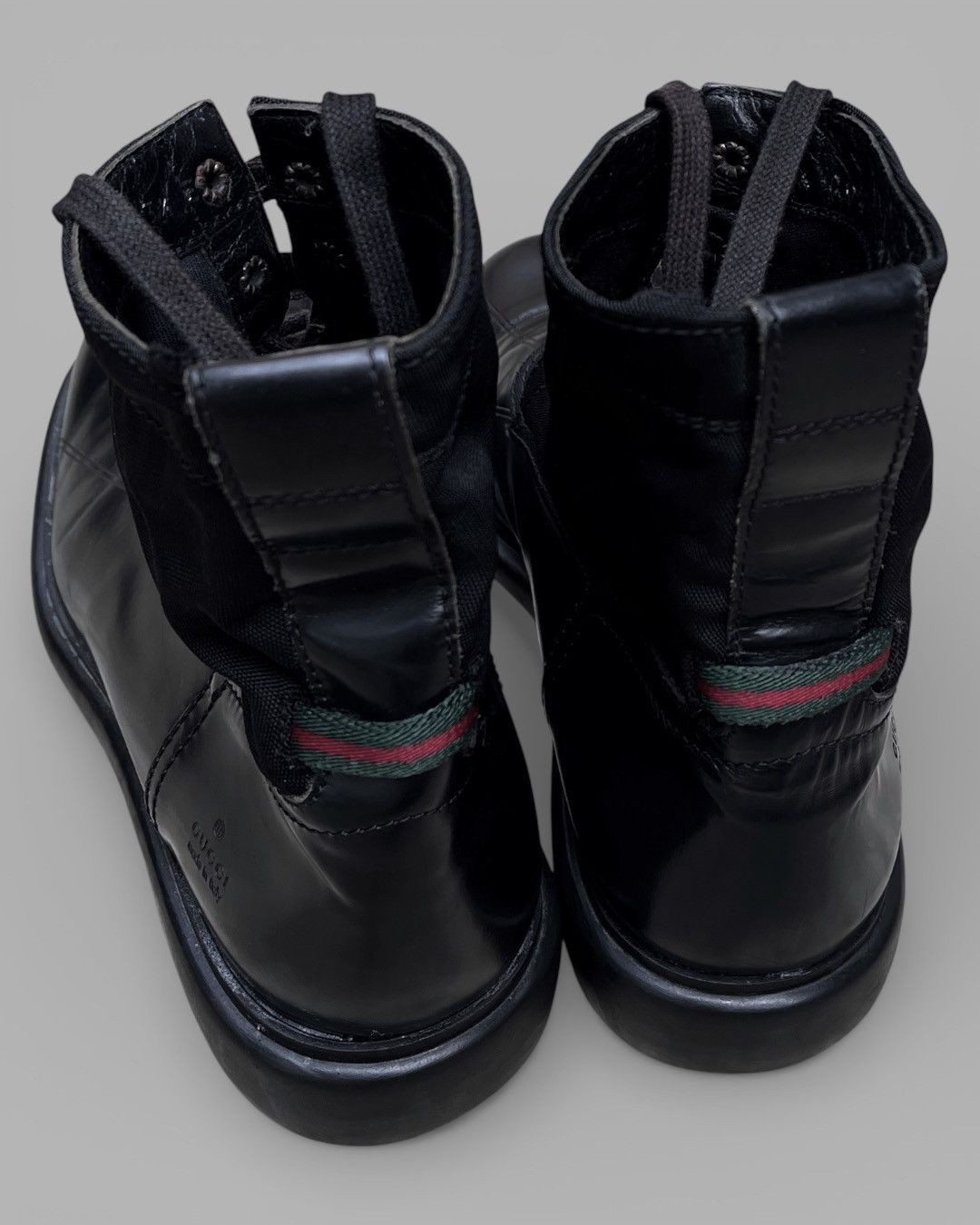 Gucci 🔥Rare VTG GUCCI Army Motorcycle Leather / Nylon Shoes Size US 10.5 / EU 43-44 - 7 Thumbnail
