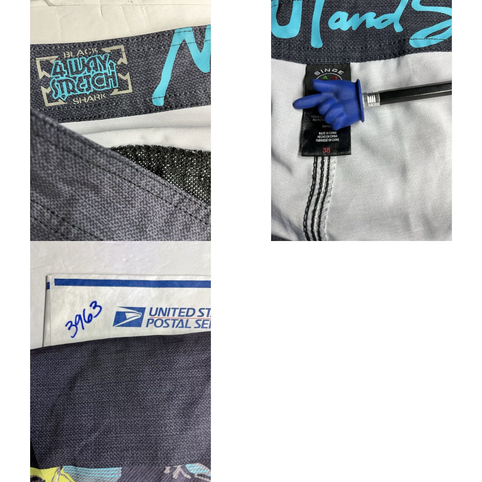 Swims Maui and Sons Black Shark 4 Way Stretch Surf Board Shorts Men 38 Size Beach Tropical Shark Pattern Boys? Size US 38 / EU 54 - 8 Thumbnail
