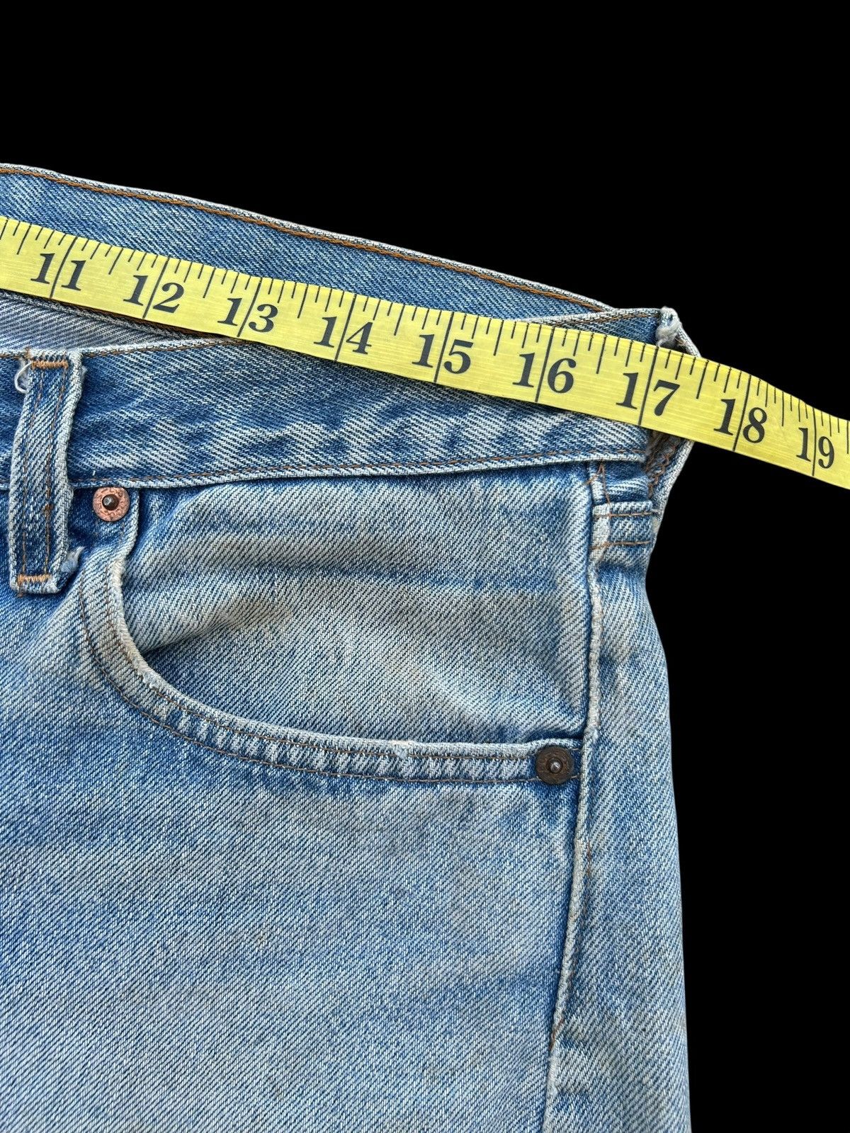 Kapital 80's THRASHED Levis 524 Selvedge Distressed Short Denim Jean Size US 34 / EU 50 - 15 Thumbnail