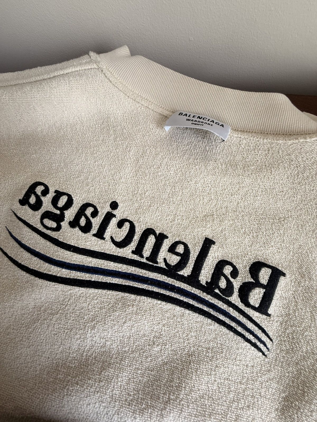 Balenciaga Balenciaga Political Campaign Embroidered Sweatshirt – Cream Size US XS / EU 42 / 0 - 13 Thumbnail