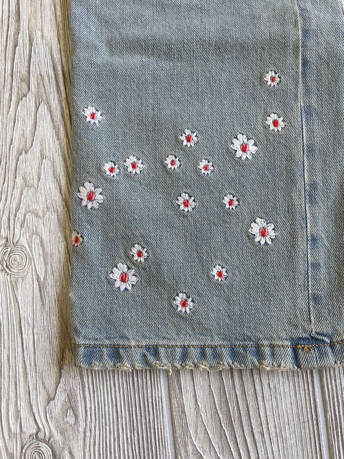 ERL Suede Distressed Embroidered Denim Size US 30 / EU 46 - 3 Thumbnail