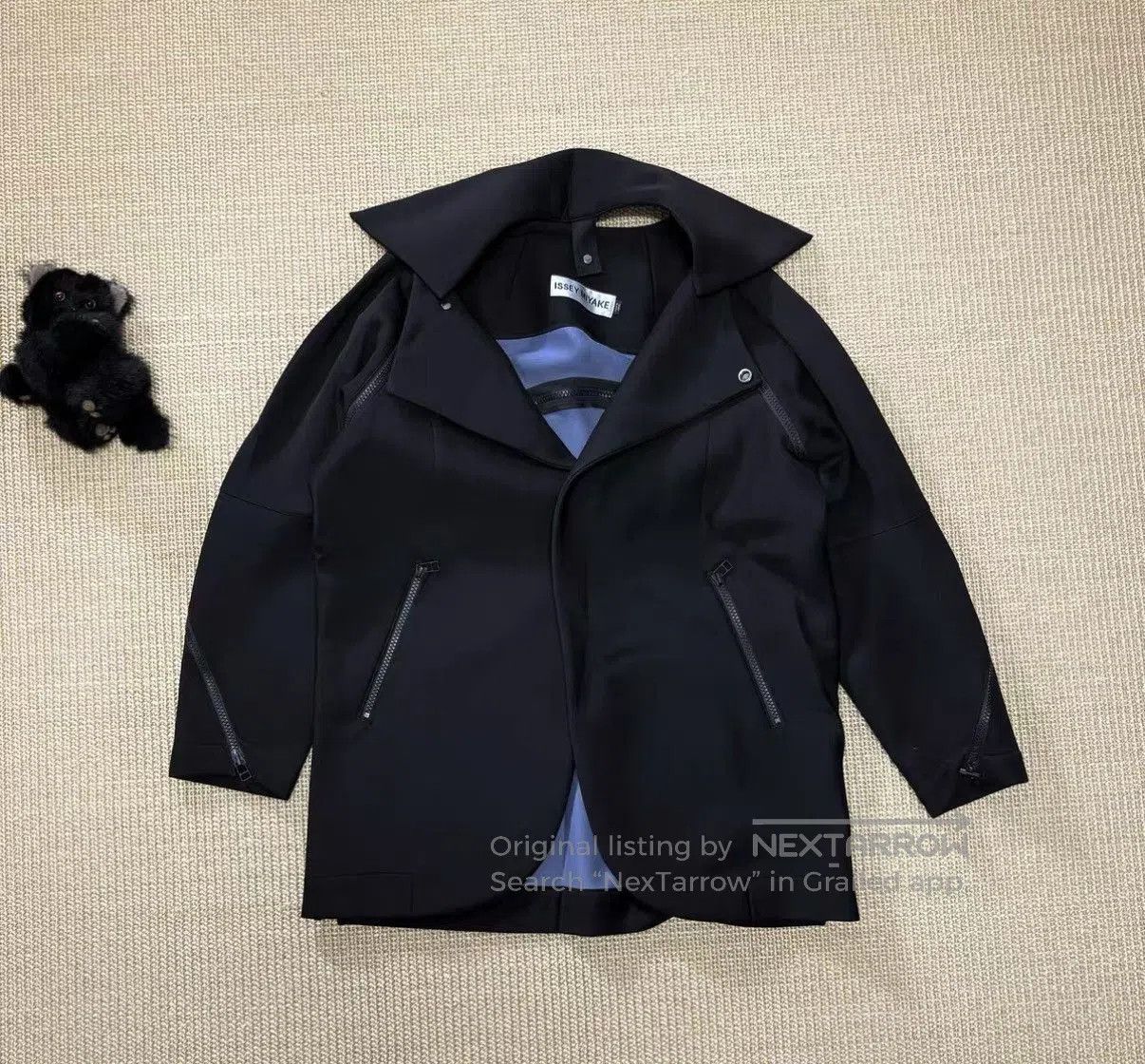 Issey Miyake Black Lightweight Jacket with Collar . Size US M / EU 48-50 / 2 - 1 Thumbnail