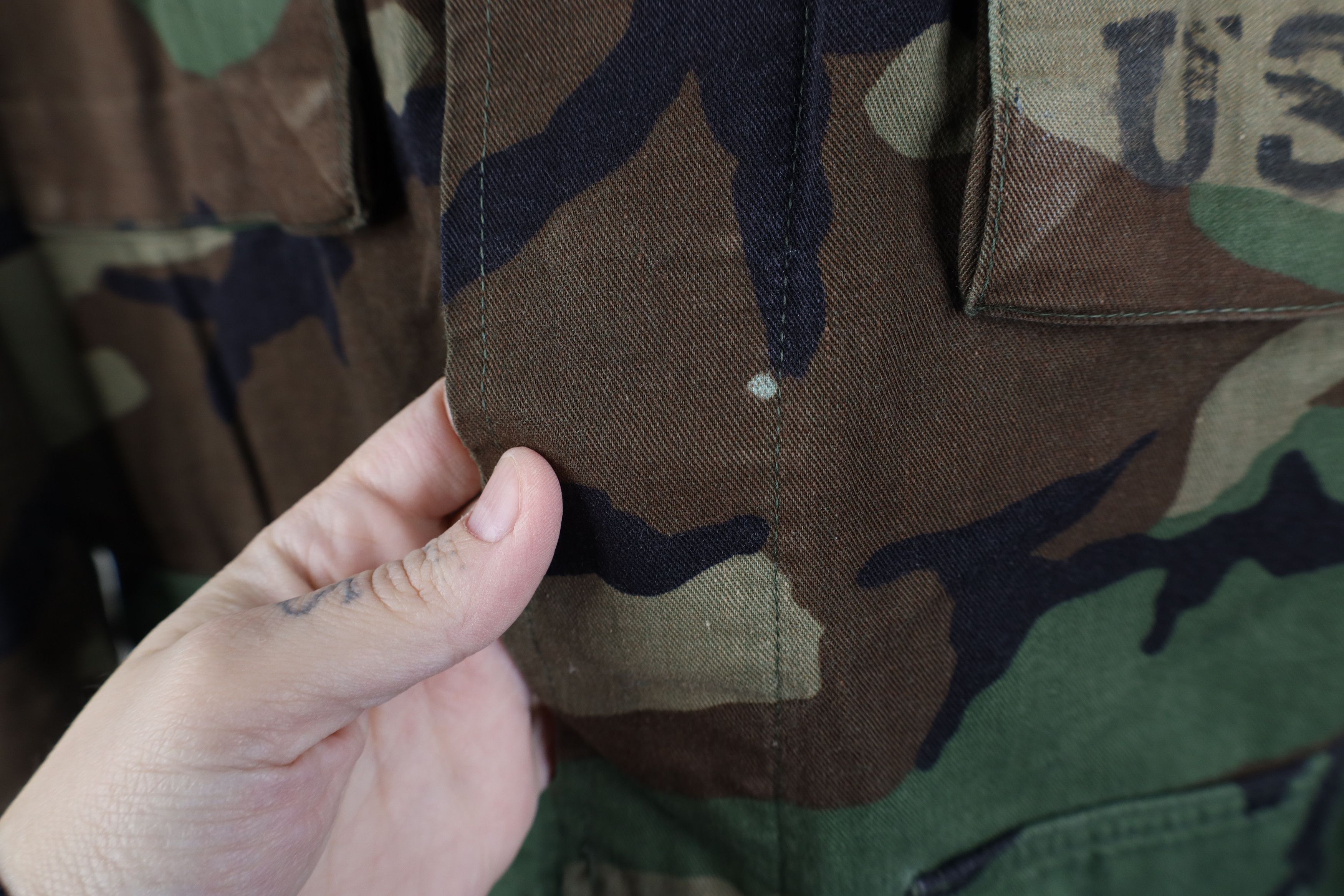 Vintage Vintage 80s USGI Stamp Woodland Camouflage Combat Jacket Size US S / EU 44-46 / 1 - 5 Thumbnail