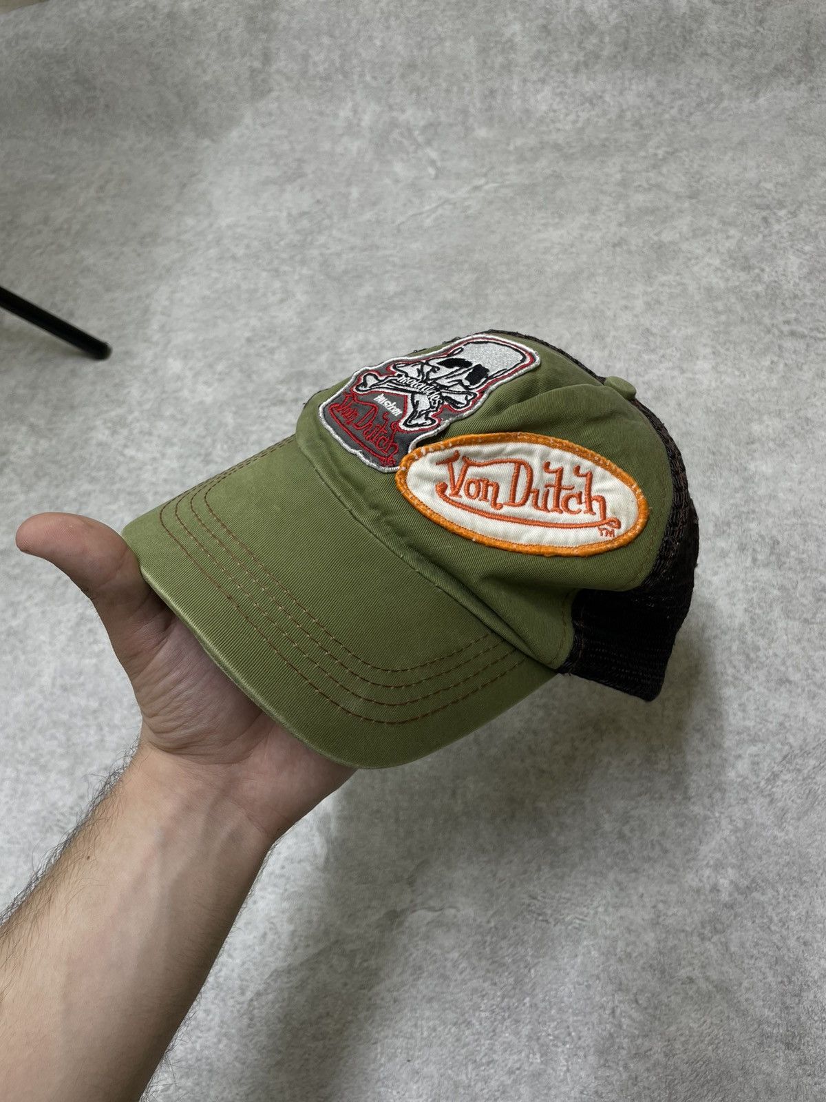 Ed Hardy × Japanese Brand × Von Dutch Von Dutch Military Cap With Skeleton Patch, Full Sleaze Size ONE SIZE - 1 Thumbnail