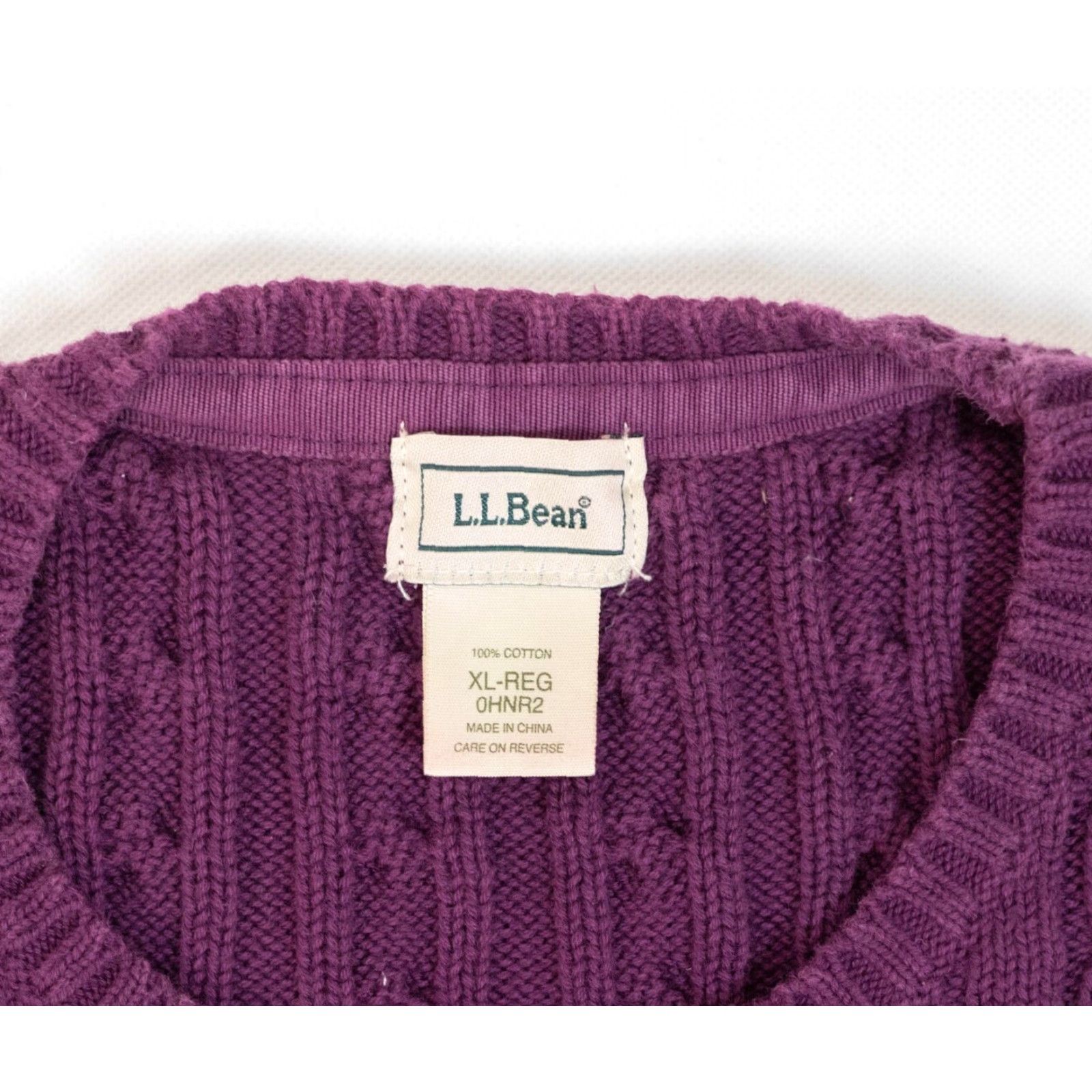 Vintage VINTAGE LL Bean Sweater Womens XL Purple Cable Knit Fisherman Cotton Classic Style Cozy Size XL / US 12-14 / IT 48-50 - 2 Thumbnail