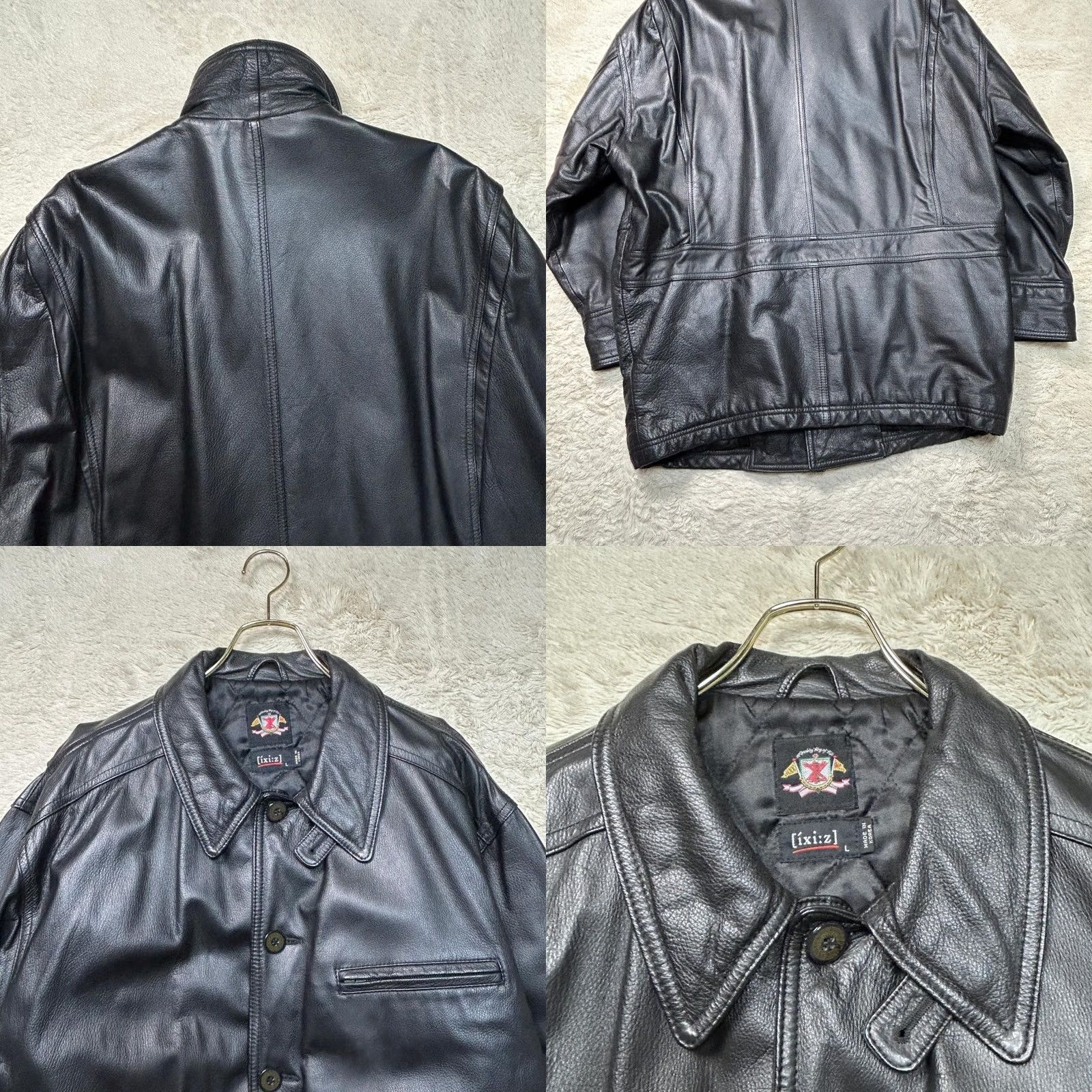 Vintage VINTAGE ixi:z Leather Jacket Ixi Z Sheepskin Men'S L Size Black Size US L / EU 52-54 / 3 - 8 Thumbnail