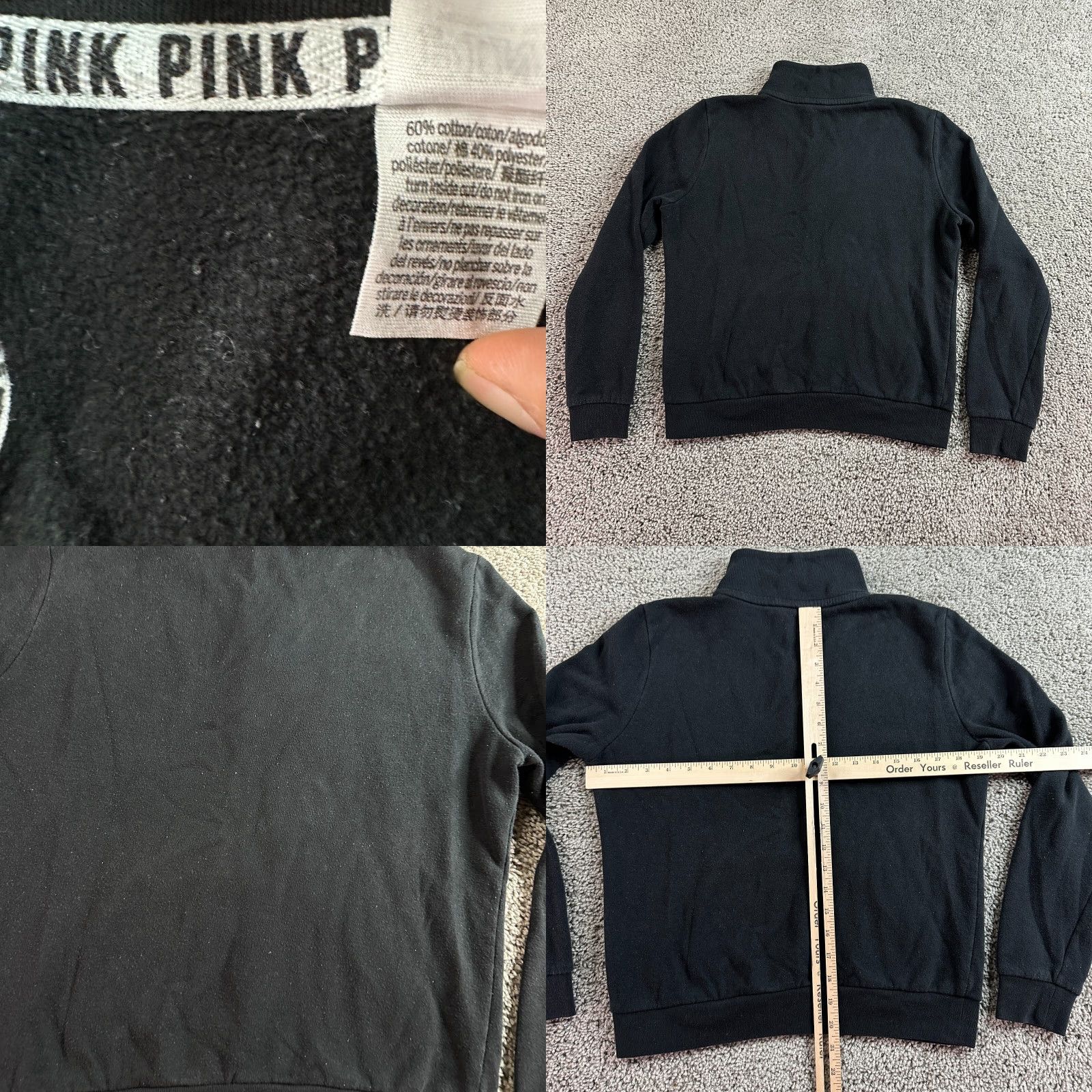 Victoria's Secret Victoria's Secret PINK Sweater Womens Small Black Pullover Sweatshirt Logo 1/4 Zip Casual Knit Touches-None Size S / US 4 / IT 40 - 8 Thumbnail