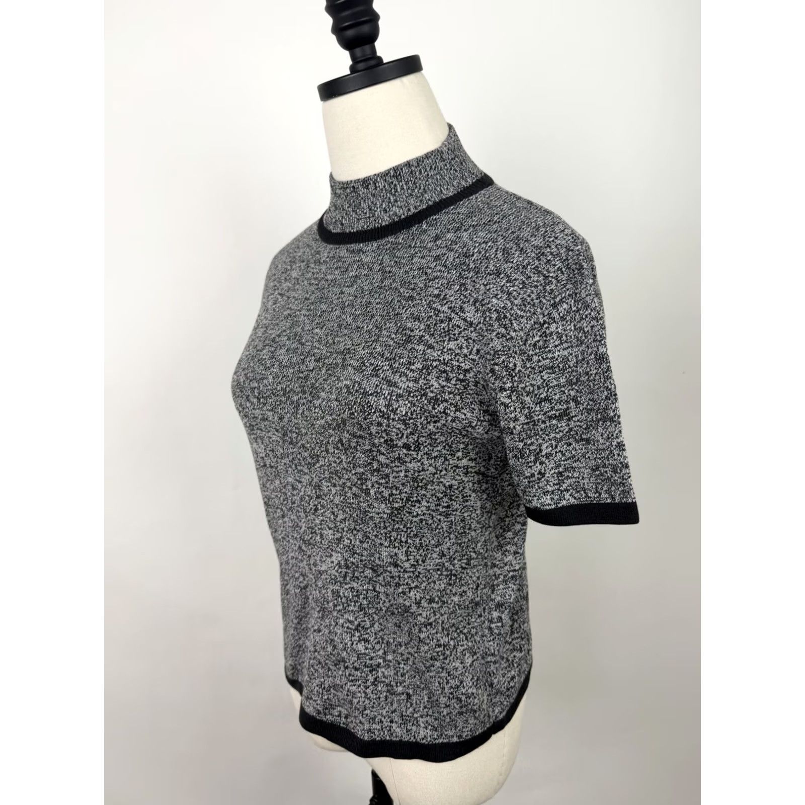 Vintage VINTAGE Joan Leslie Top Womens XS 90s Black Cotton Knit Mock Neck Basic Size XS / US 0-2 / IT 36-38 - 3 Thumbnail