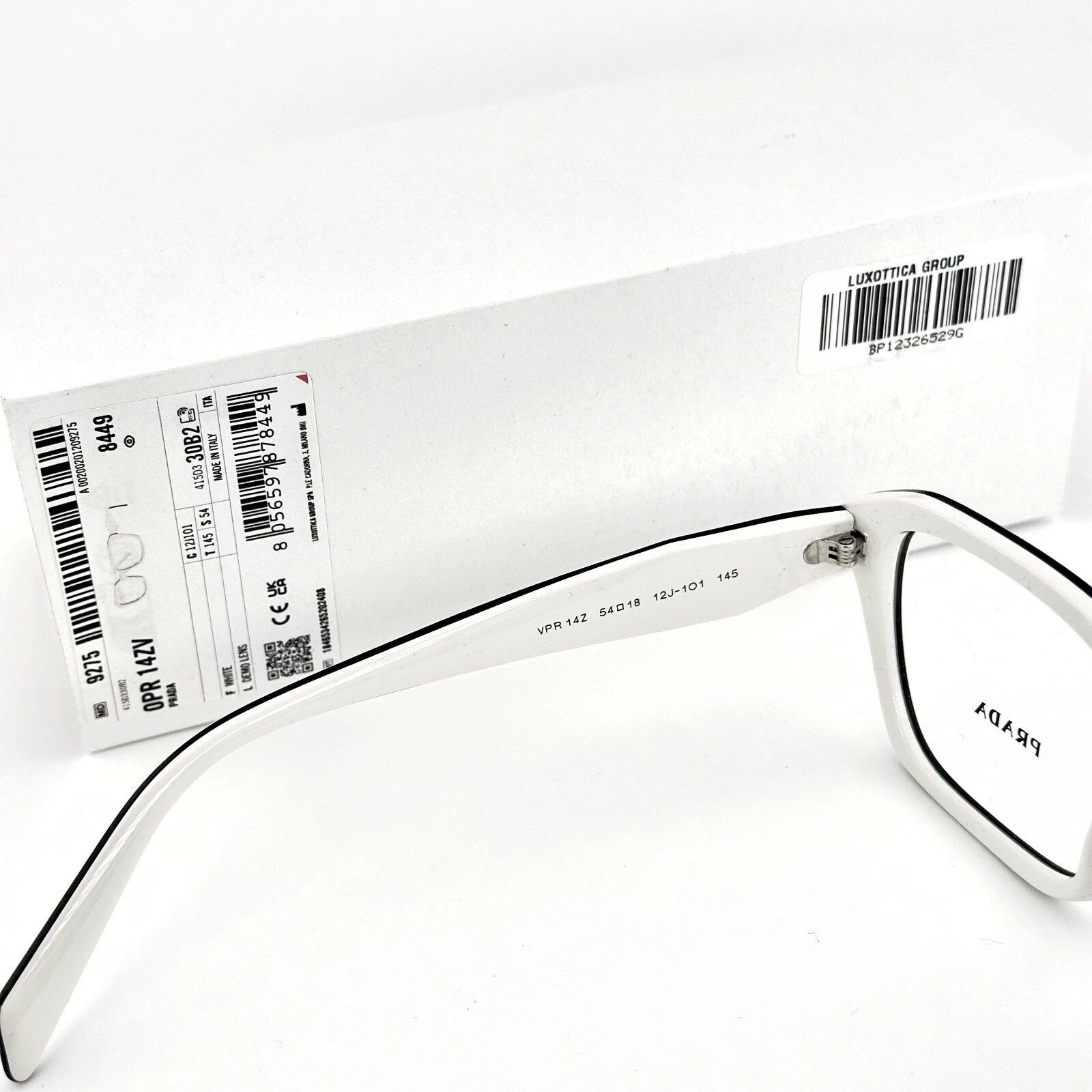 Prada PRADA SYMBOLE PR14ZV White Black Triangle Eyeglass 14ZV 14Z Size ONE SIZE - 6 Thumbnail