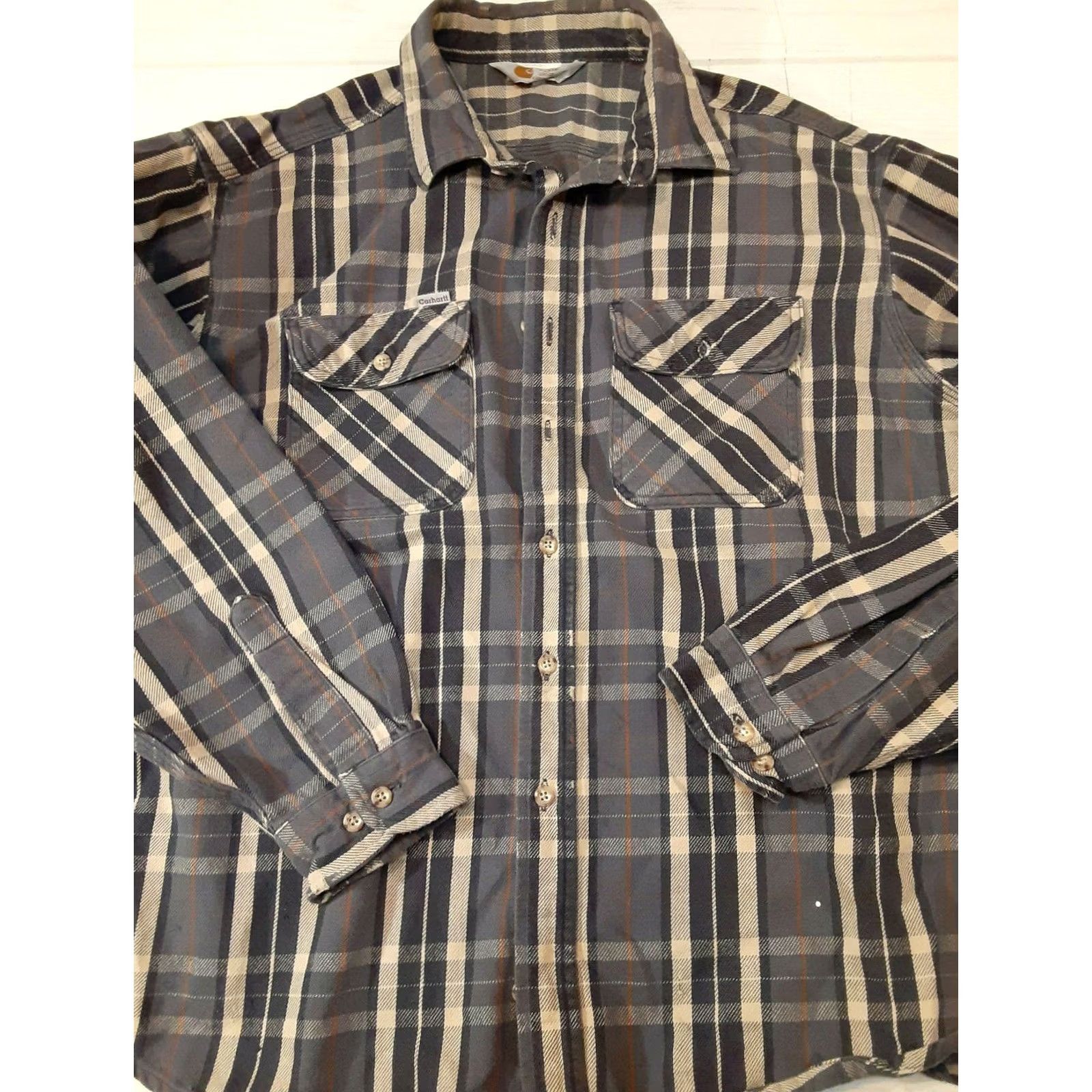 Carhartt VINTAGE Carhartt Rugged Outdoor Wear Flannel Shirt 2XL Blue Plaid USA 90s Mens Size US XXL / EU 58 / 5 - 6 Thumbnail