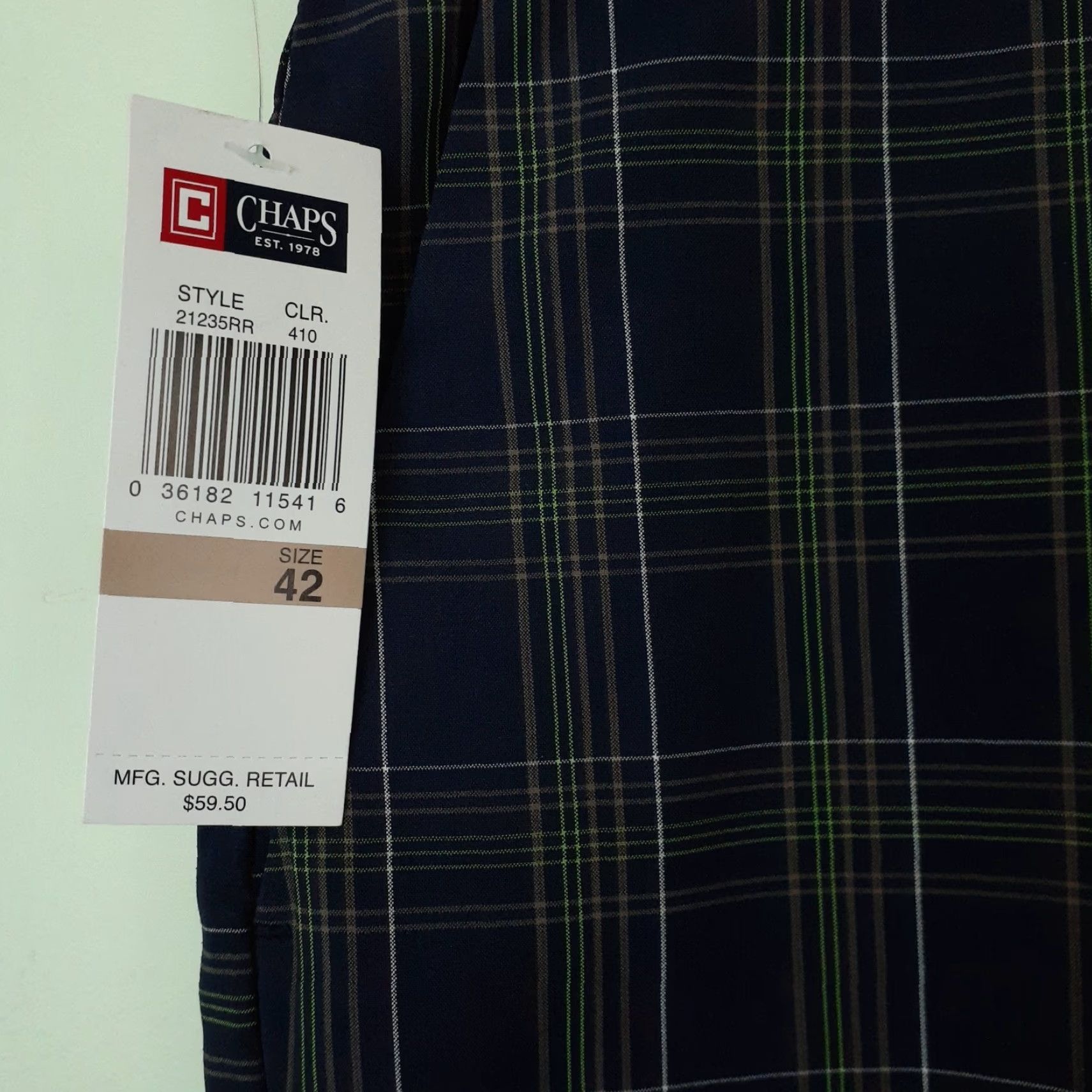 Chaps Chaps Chino Flat Front Shorts Plaid Mens 42 Waist 42 Inseam 9" Blue Multicolor Size US 42 / EU 58 - 5 Thumbnail