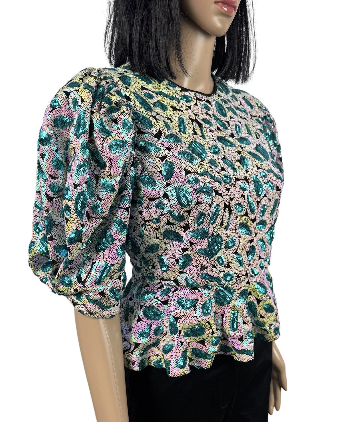 ROTATE Rotate Birger Christensen Christina Top Gathered Sequined Size M / US 6-8 / IT 42-44 - 3 Thumbnail