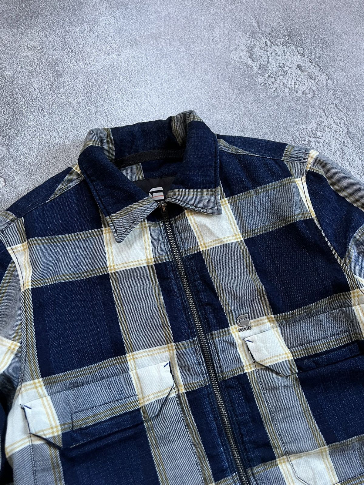 G-Star Men’s G-Star Raw Overshirt Zip Jacket Plaid Bomber Size M Size US M / EU 48-50 / 2 - 4 Thumbnail