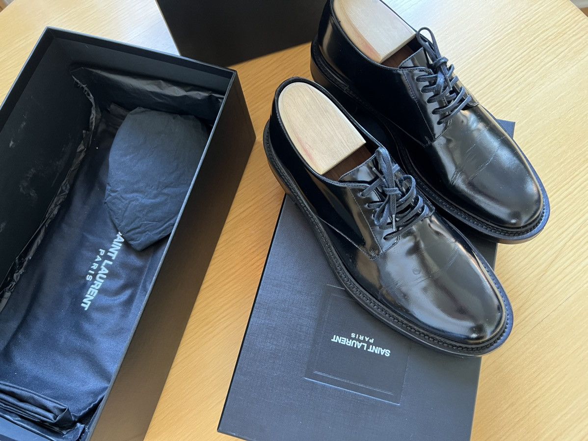 Hedi Slimane × Saint Laurent Paris Saint Laurent Patent Leather Army Lace-Ups (Slimane) 7.5–8 Size US 7.5 / EU 40-41 - 3 Thumbnail