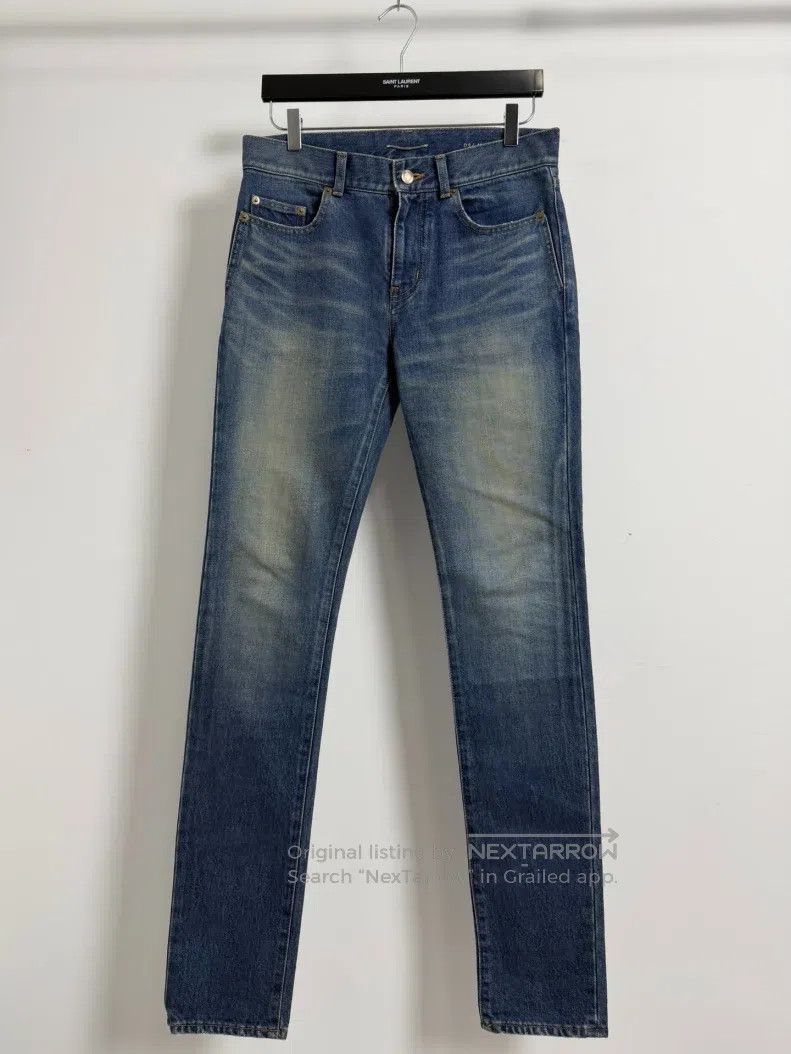 Saint Laurent Paris Saint Laurent Paris Cat Whisker Washed Blue Denim Pants i Size US 28 / EU 44 - 1 Thumbnail