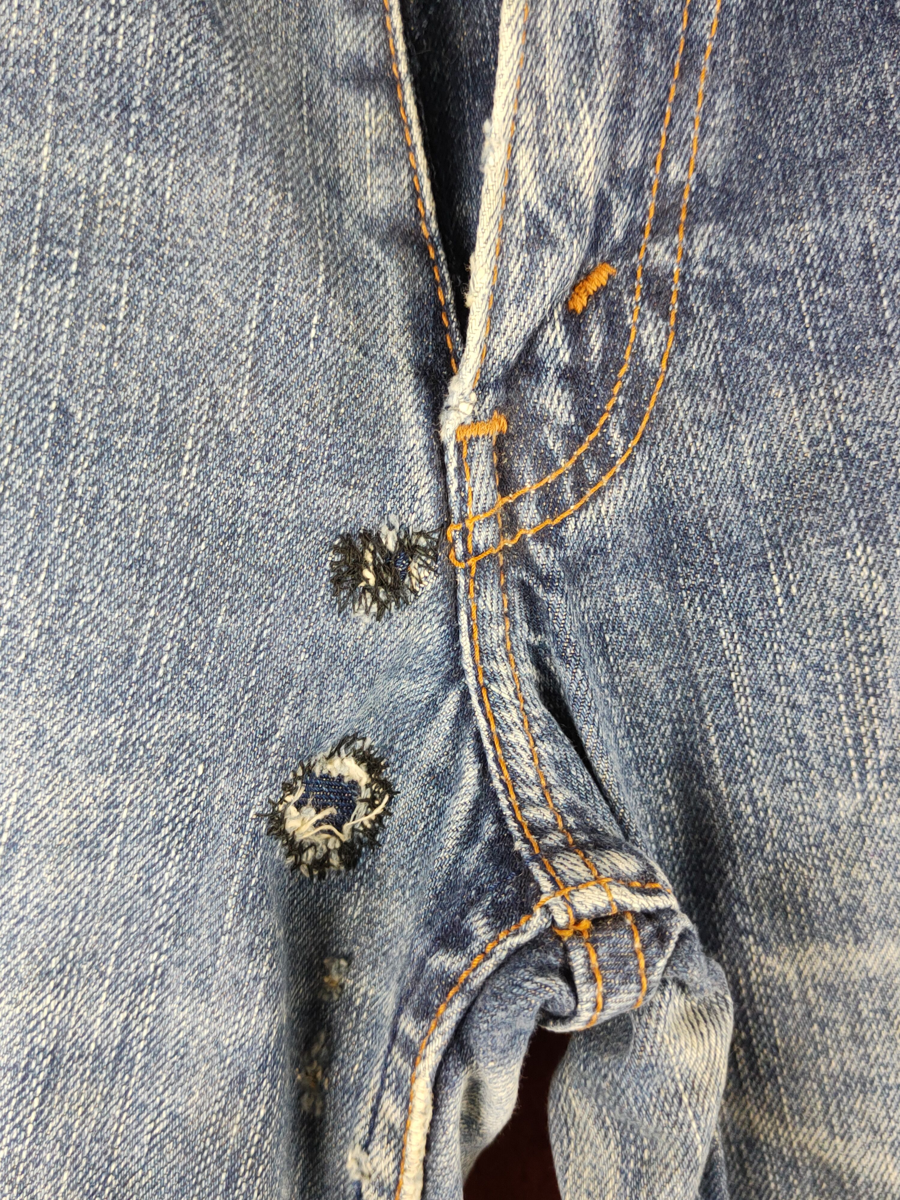 Levi's 502 Levi's vintage faded Blue distressed ripped Denim #S1412 Size US 28 / EU 44 - 3 Thumbnail
