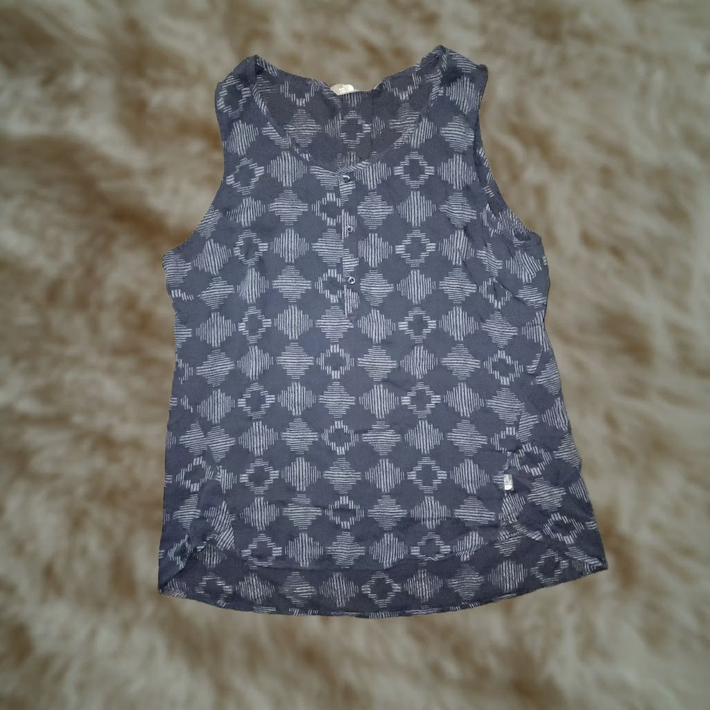The North Face VINTAGE The North Face Tunic Tank Top Women L Gray Geometric Active Gym Running Size L / US 10 / IT 46 - 1 Thumbnail