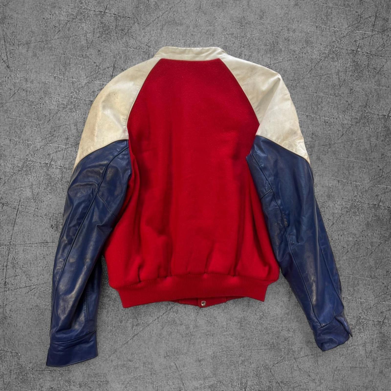 Vintage Vintage 80s Northwestern 2 Tone Leather Bomber Jacket Size US L / EU 52-54 / 3 - 8 Thumbnail