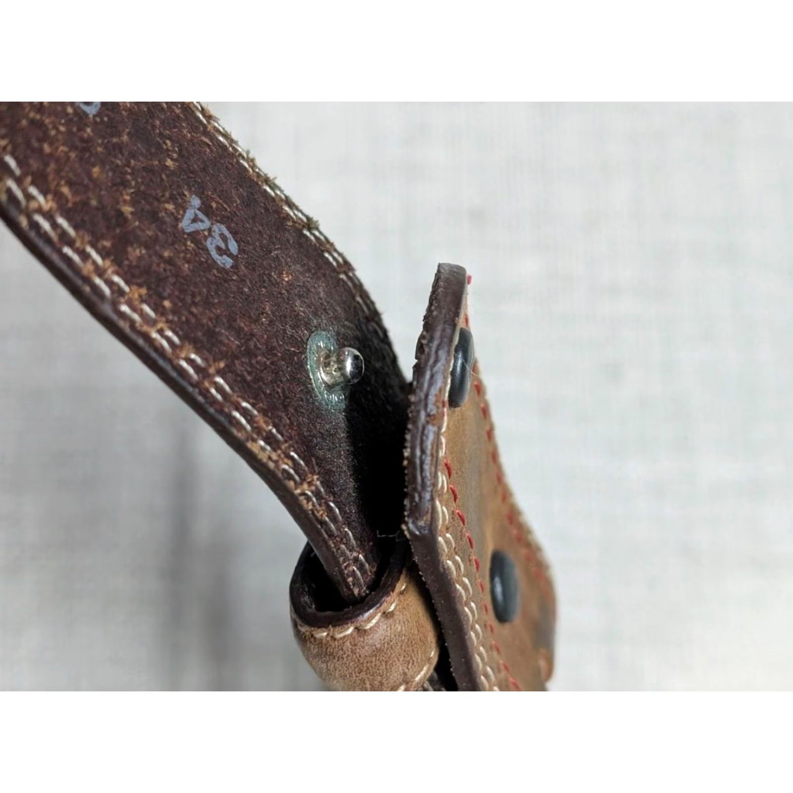 Tony Lama VINTAGE Tony Lama belt Concho western belt 32 brown leather Mens Belt Size 32 - 5 Thumbnail